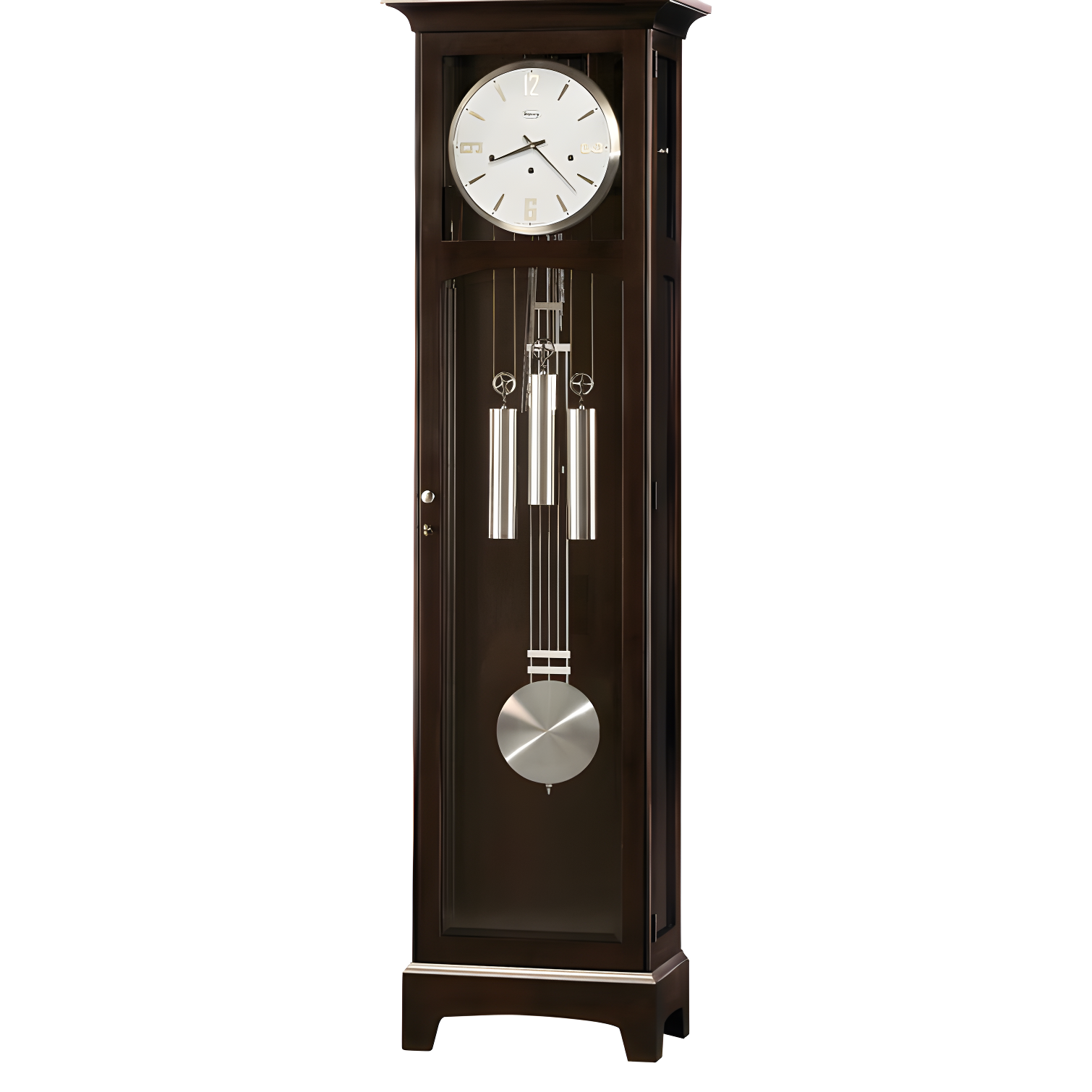 Darcy 78.5'' Manhattan Finish Grandfather Clock with Nickel Accents