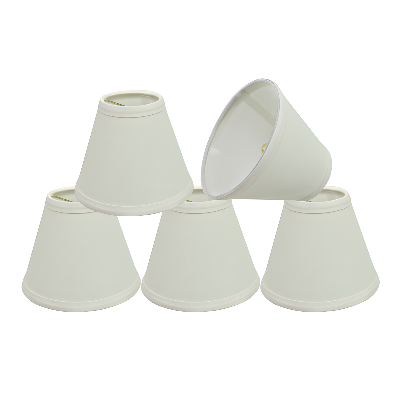 Set of 5 White Linen Empire Chandelier Lamp Shades