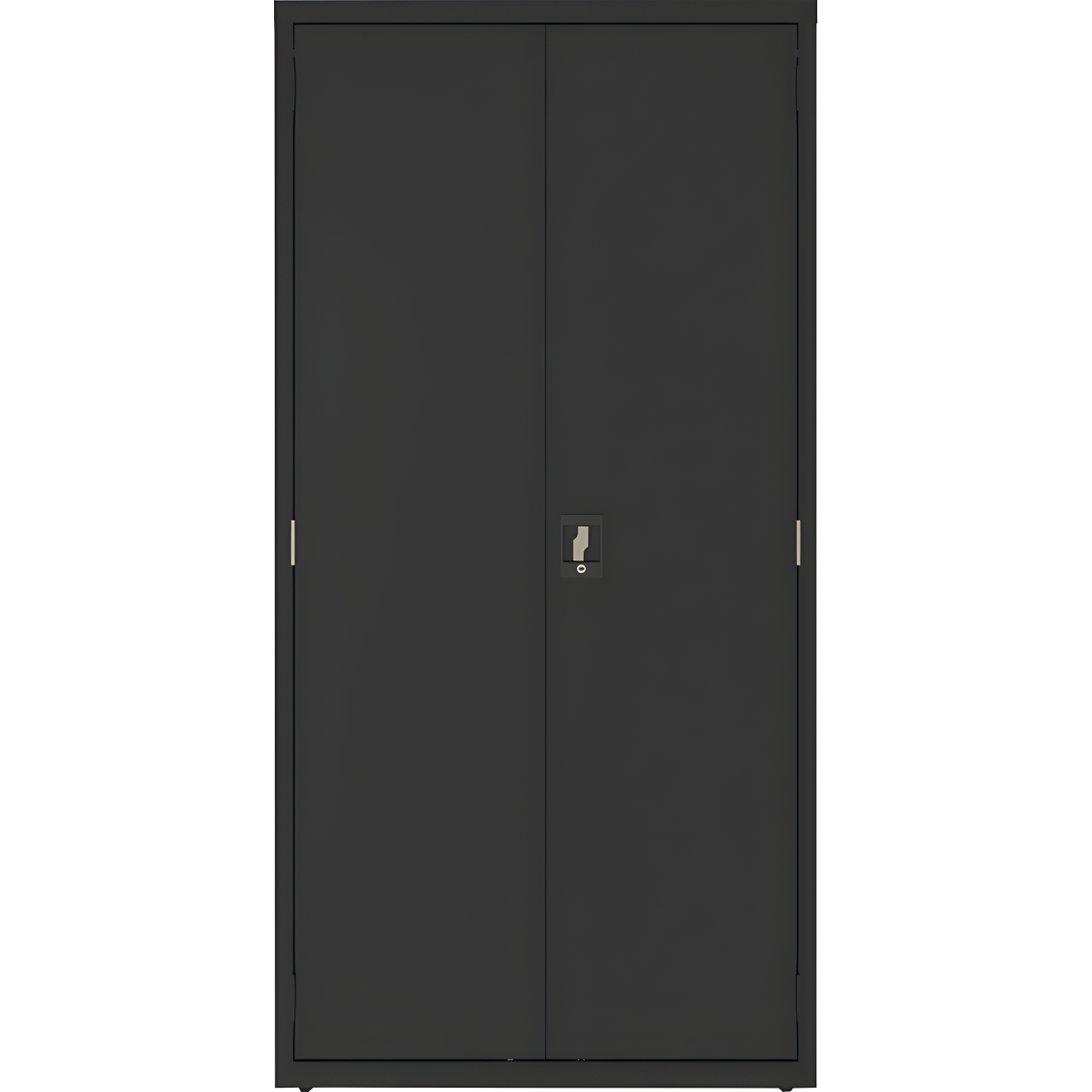 Lorell Adjustable 4-Shelf Black Steel Janitorial Office Cabinet