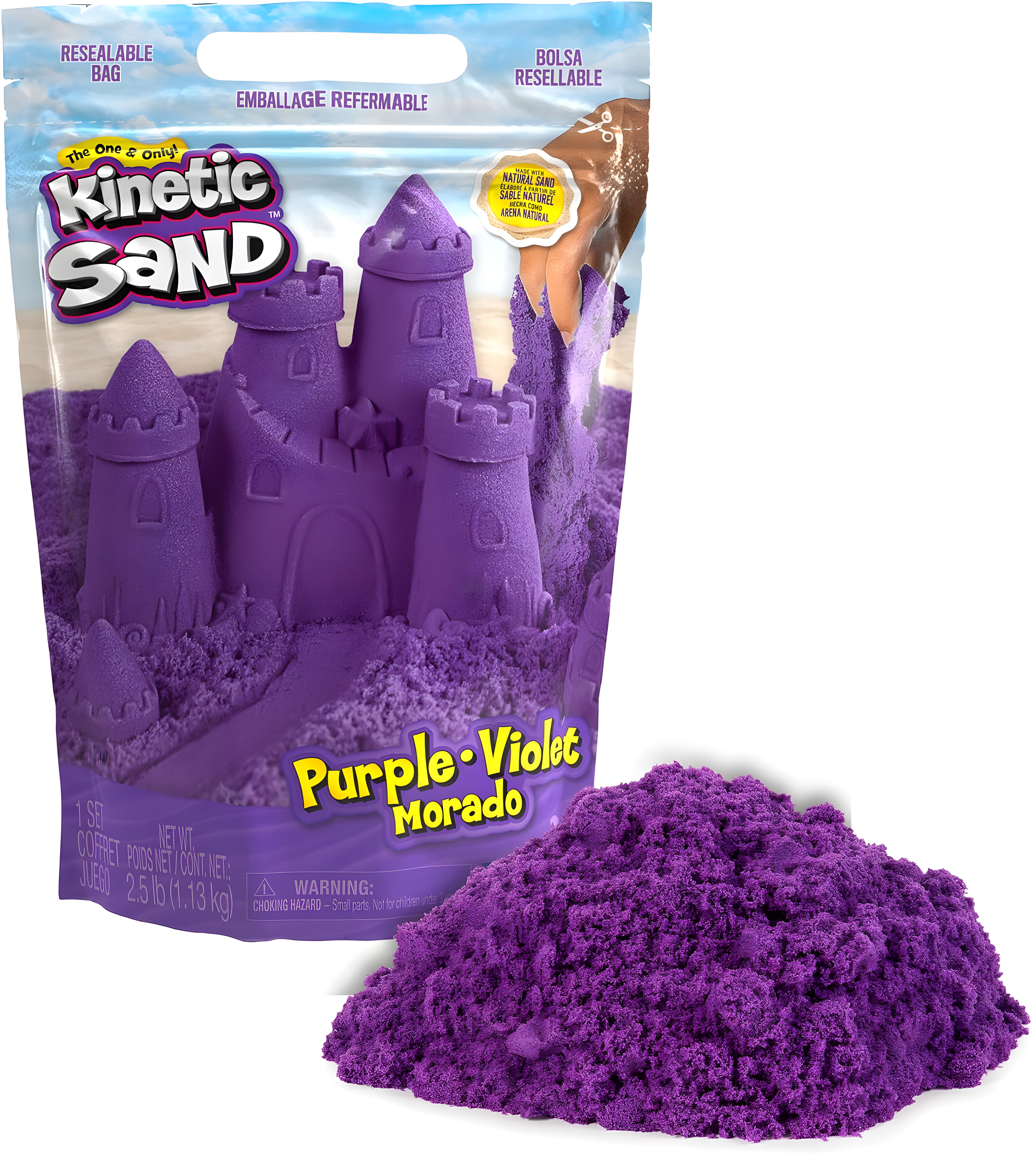 Purple Kinetic Sand 2.5lbs Moldable Sensory Play Kit