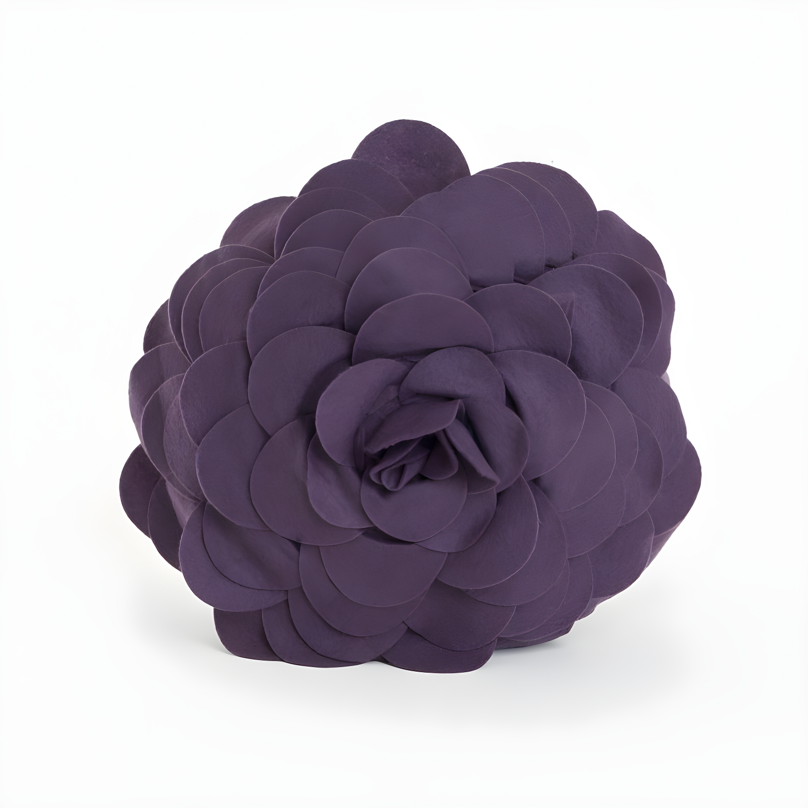 Violet Felt Flower Design Decorative Throw Pillow