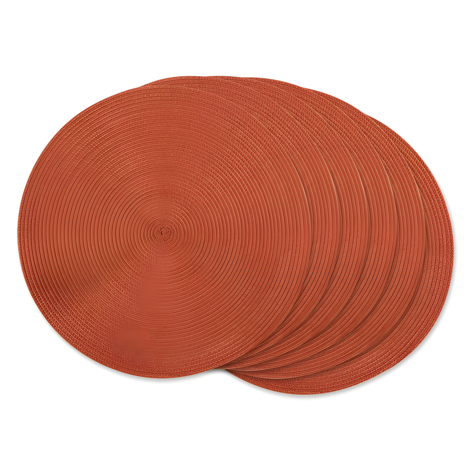 Orange Round Braided Polypropylene Placemats Set of 6