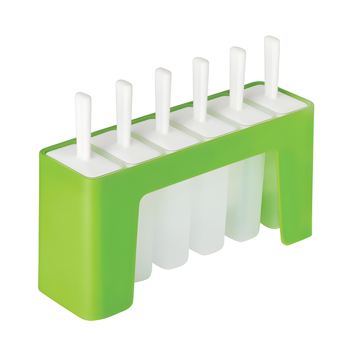 Green and White Silicone 6-Cavity Popsicle Mold Set