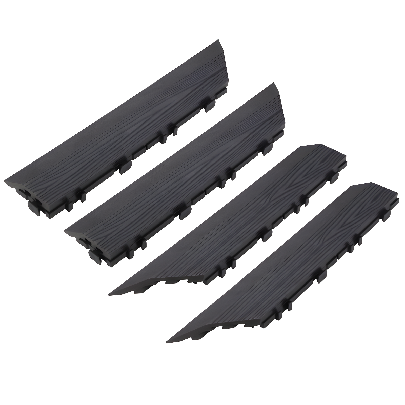 Modern Ebony Composite Corner Trim for Deck Tiles, 4-Pack