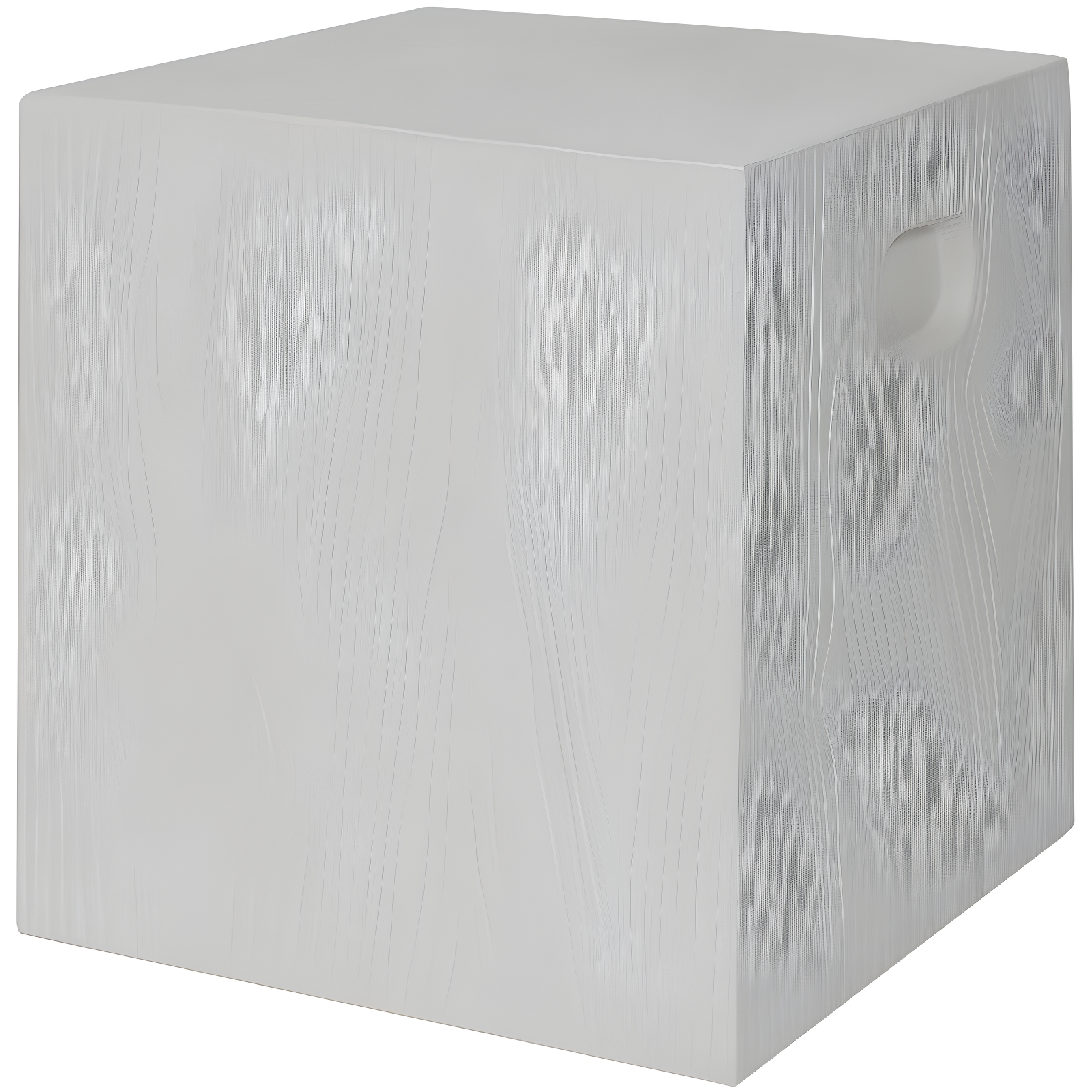 15'' Square Ivory Concrete Modern Accent Stool