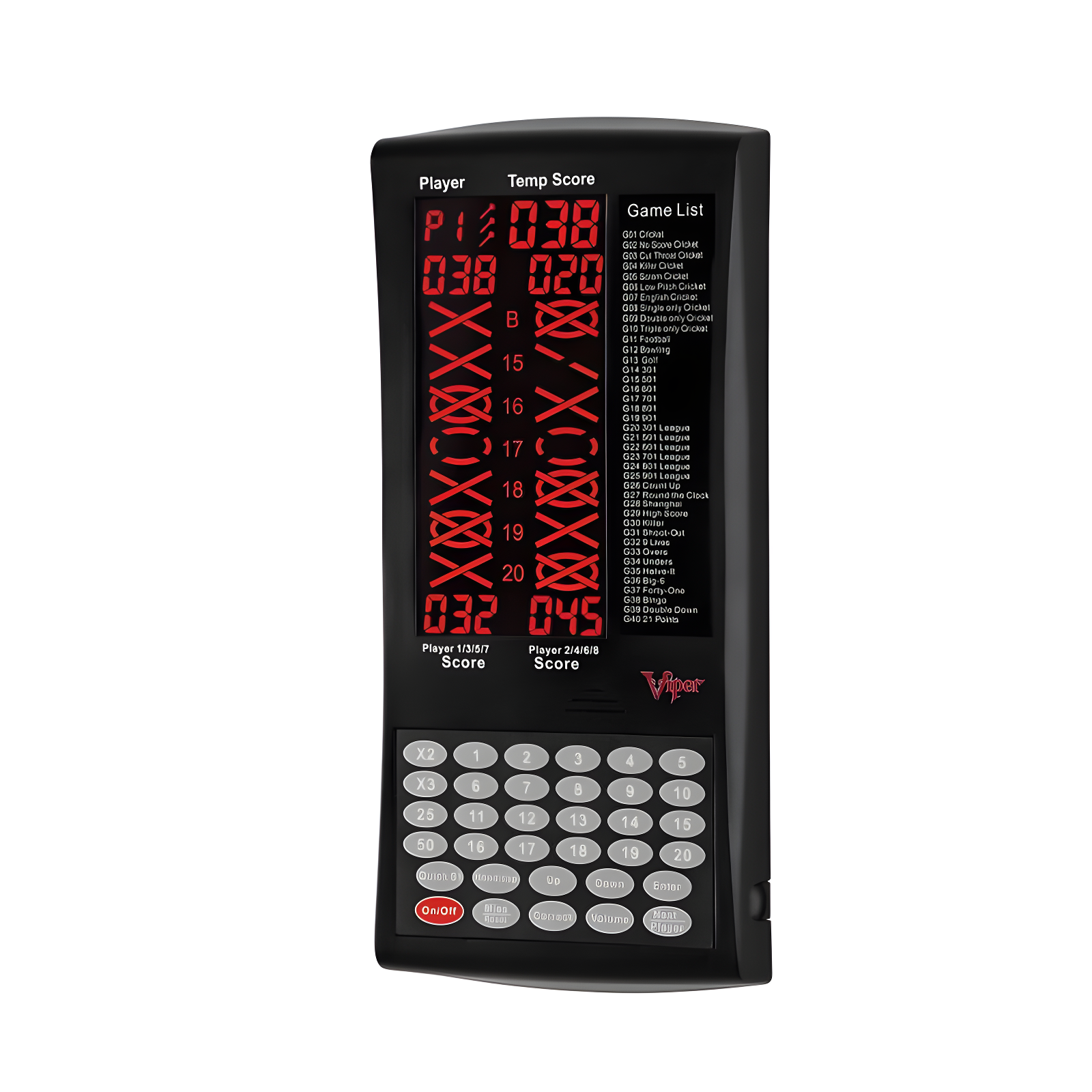 Viper ProScore Black Electronic Dart Scorer with LCD Display