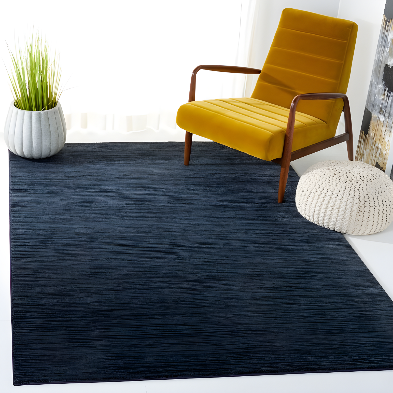 Safavieh Vision Black 4' Square Stain-Resistant Area Rug