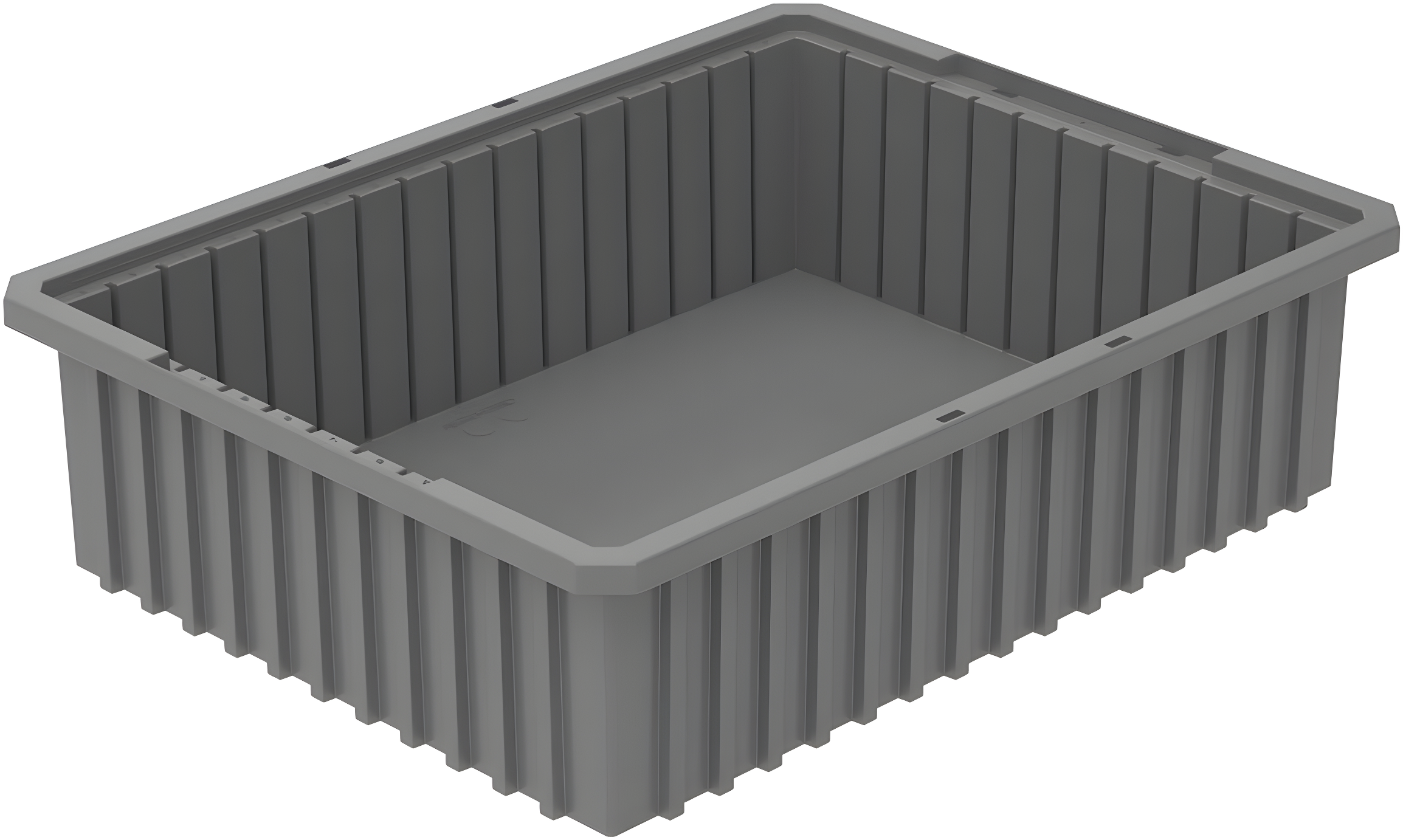 Gray Rectangular Heavy-Duty Plastic Storage Container