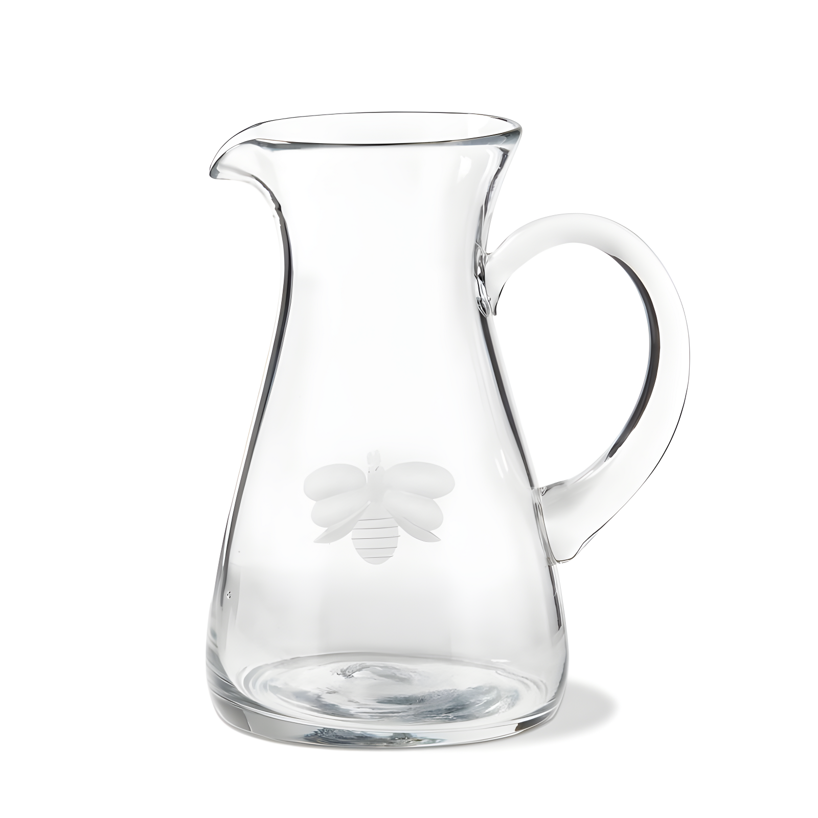 Clear Glass Pitcher with Etched Bee Design, 32 oz