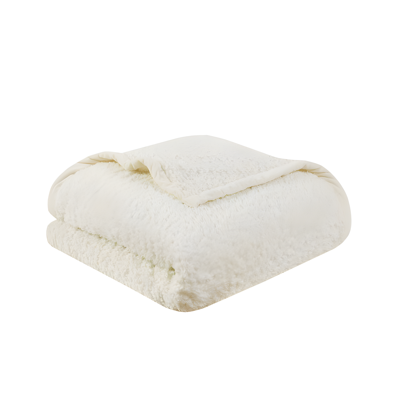 Full Ivory Fleece Reversible Bed Blanket