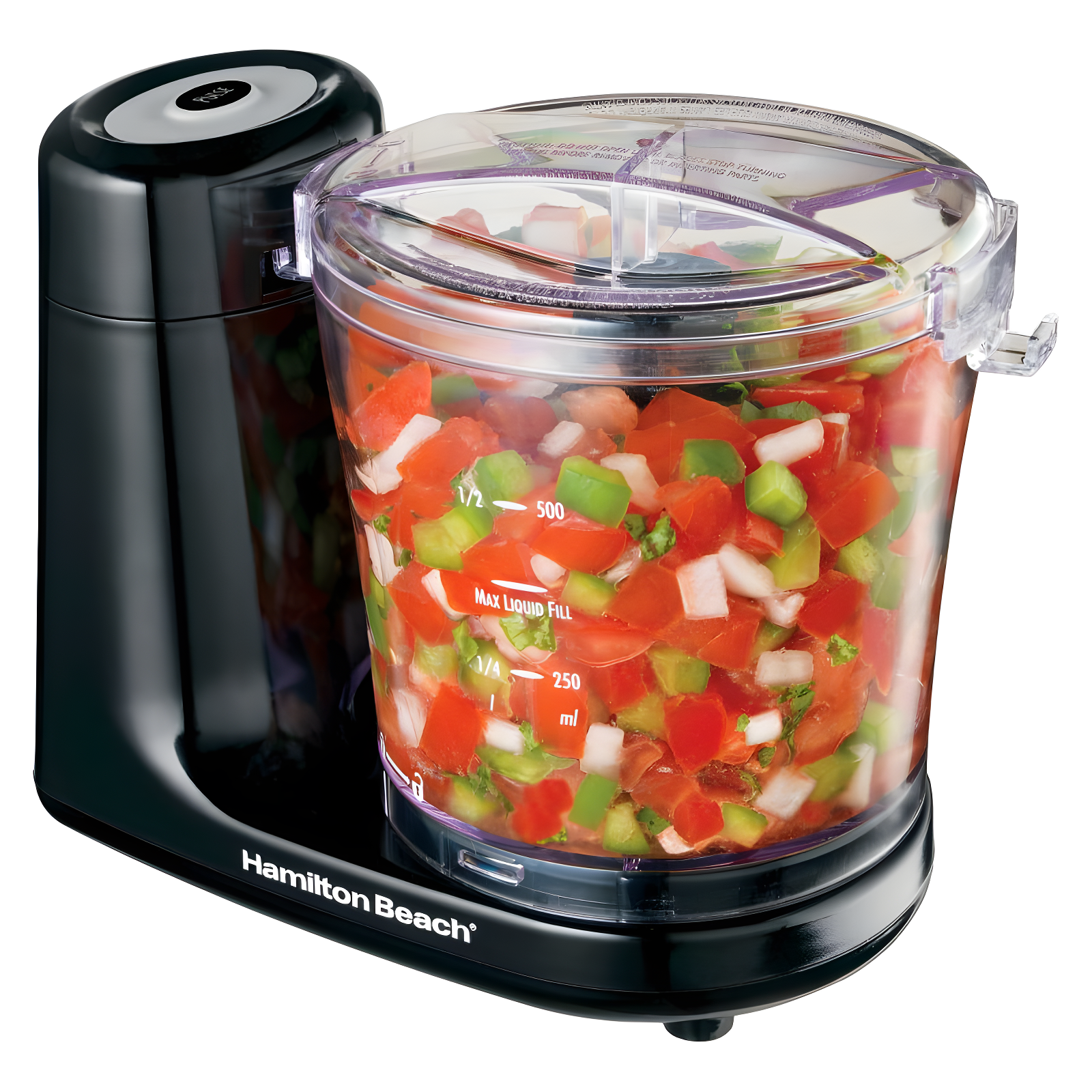 Hamilton Beach 3-Cup Black Food Chopper with Stainless Steel Blades