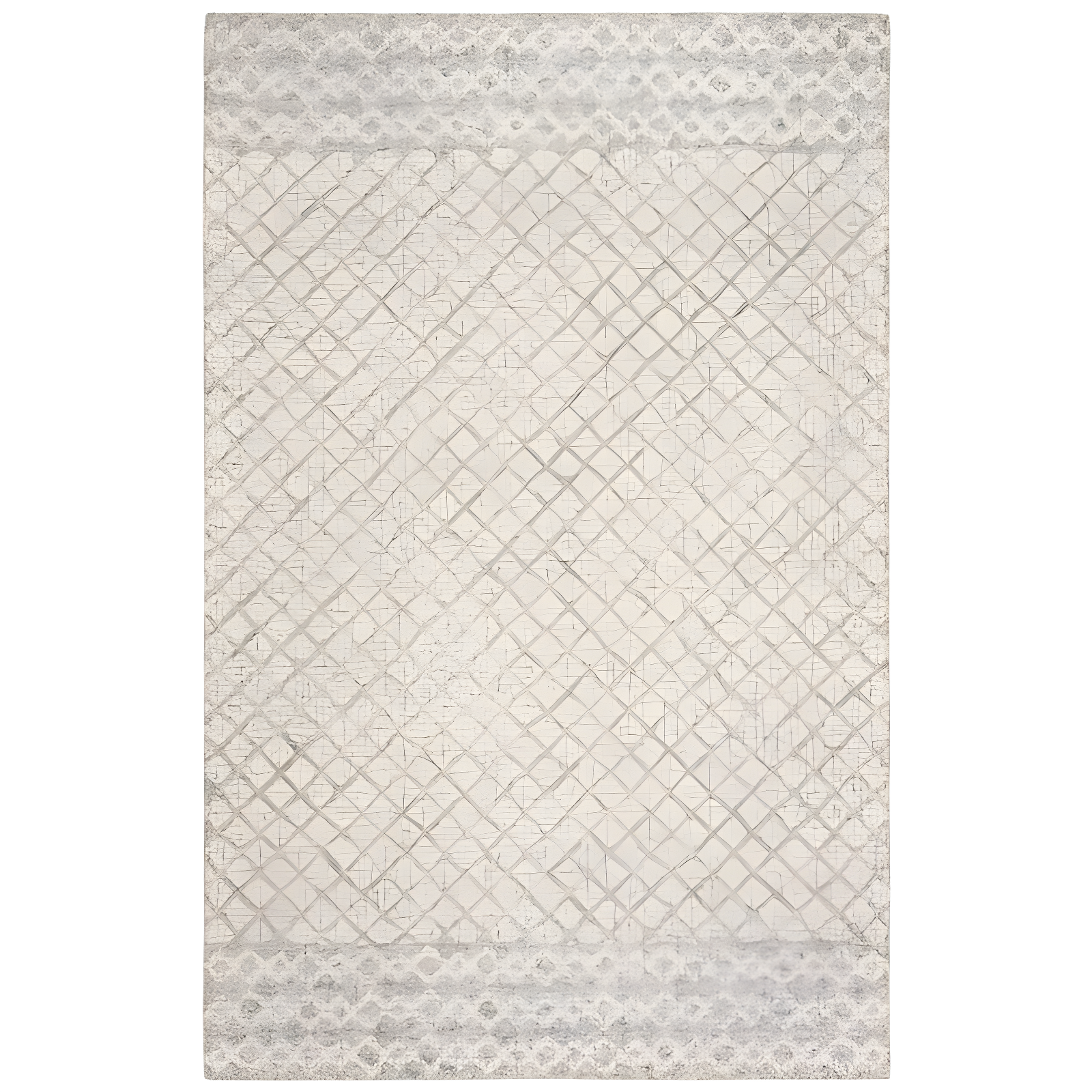 Handmade Off-White Abstract Tufted Wool 3' x 5' Rug