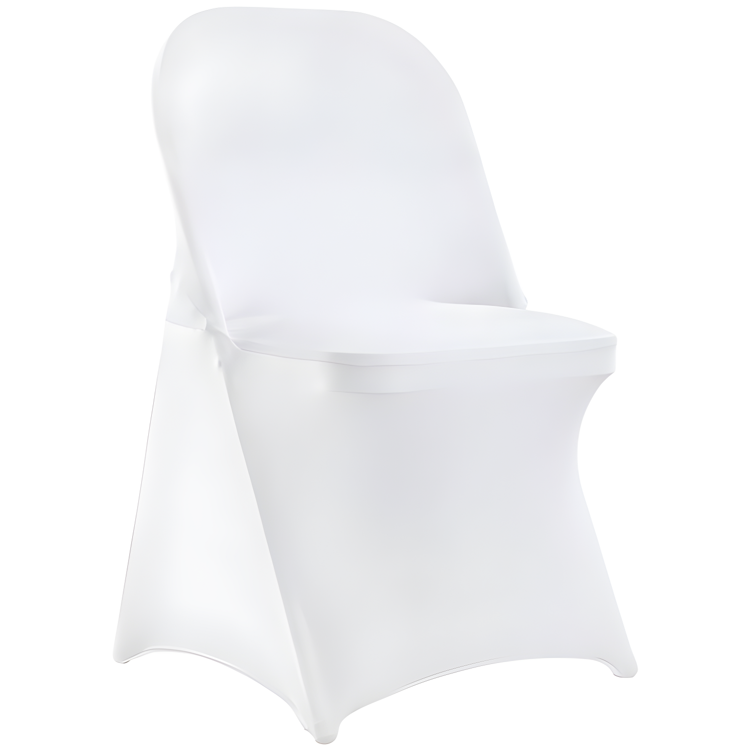 White Stretch Spandex Chair Covers for Folding Chairs, 12-Pack