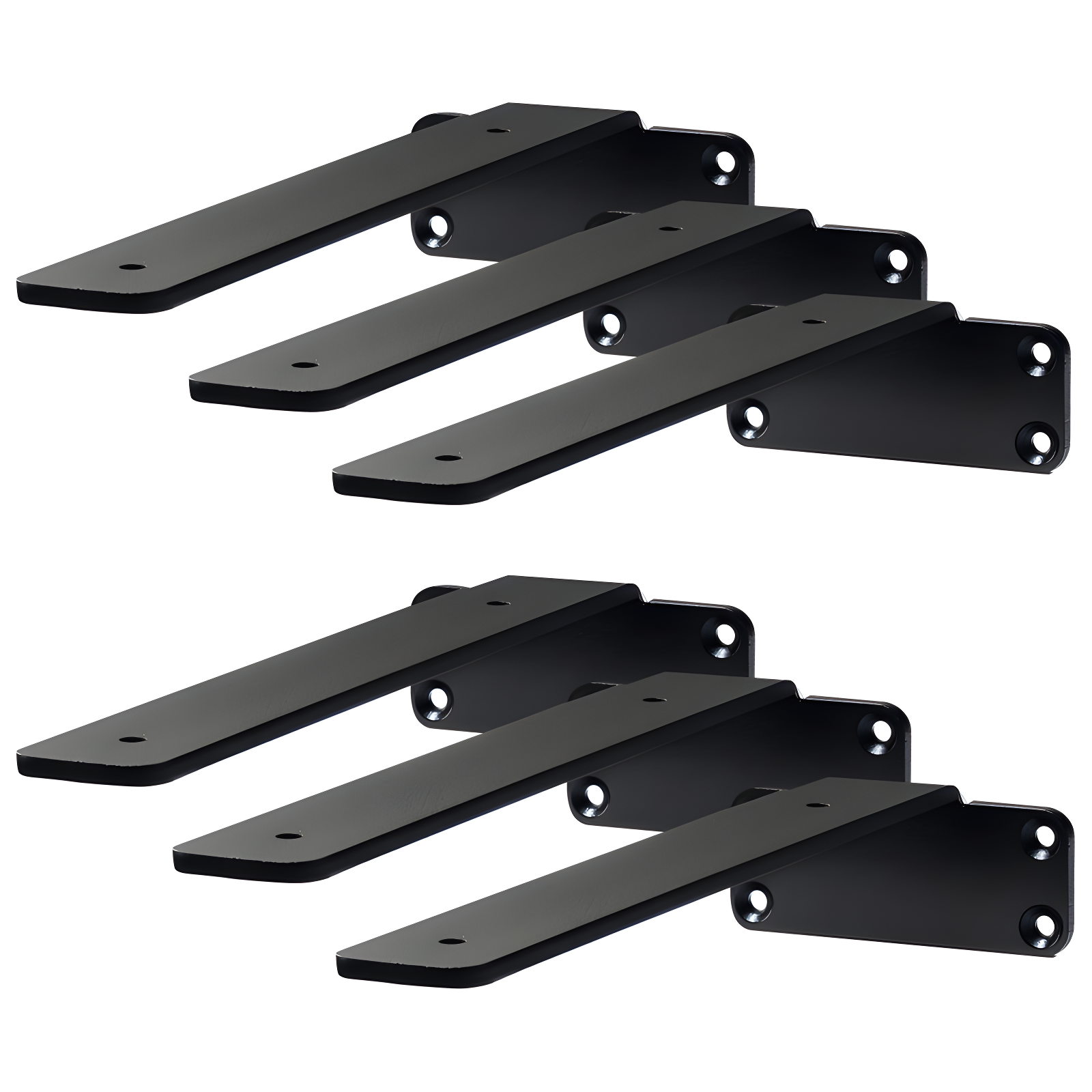 Heavy Duty Black Metal Floating Shelf Brackets Set of 6