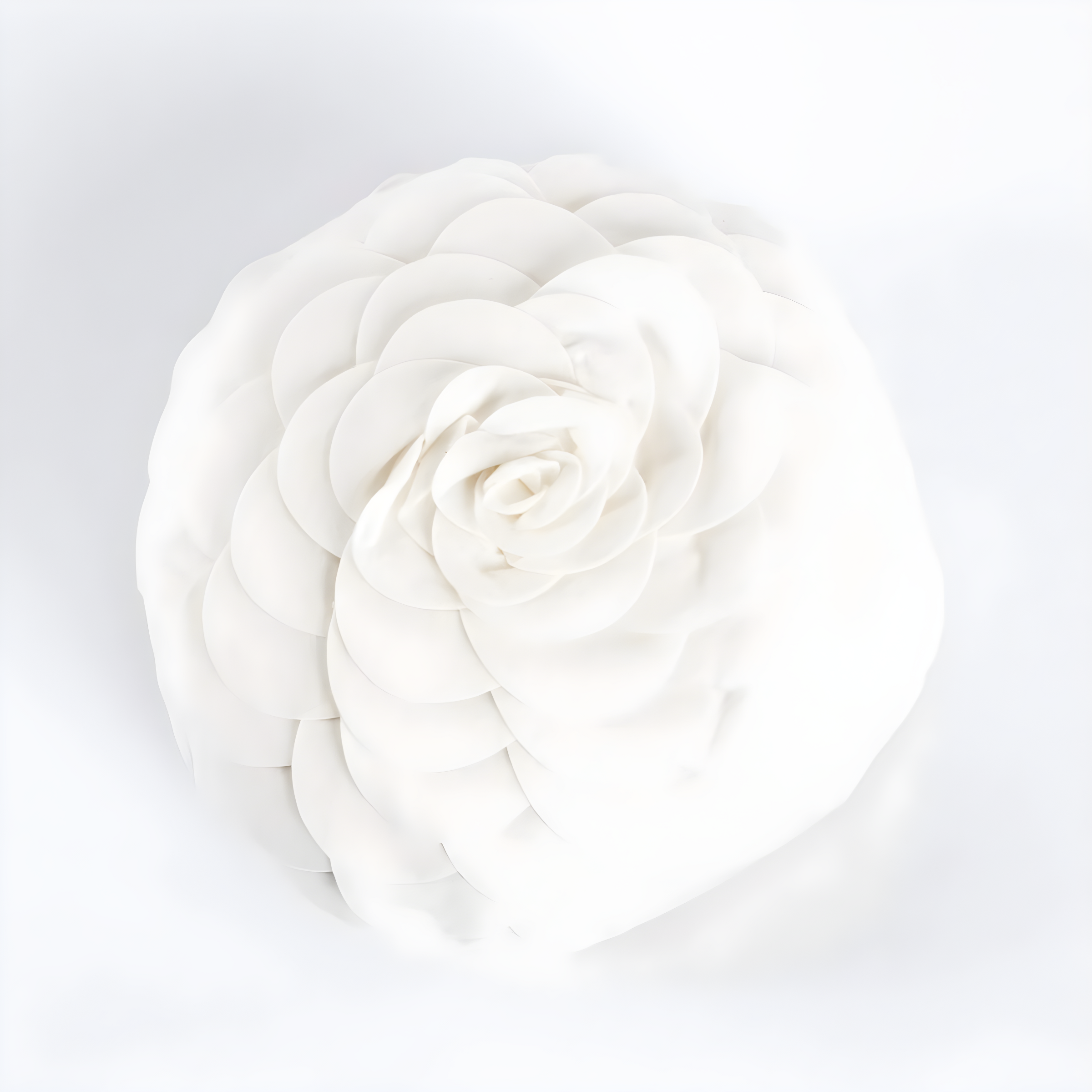 Ivory Round Flower Design Polyester Throw Pillow