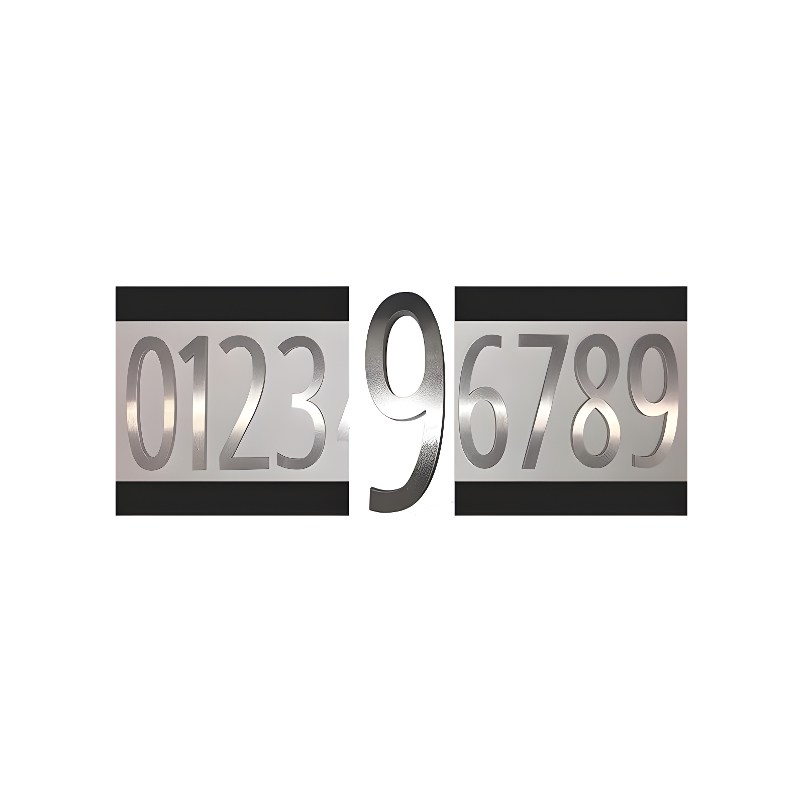 Brushed Stainless Steel 4-inch Mailbox Numbers