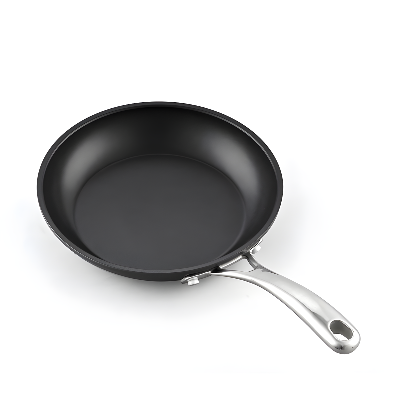 8-Inch Black Aluminum Nonstick Frying Pan with Stainless Steel Handle