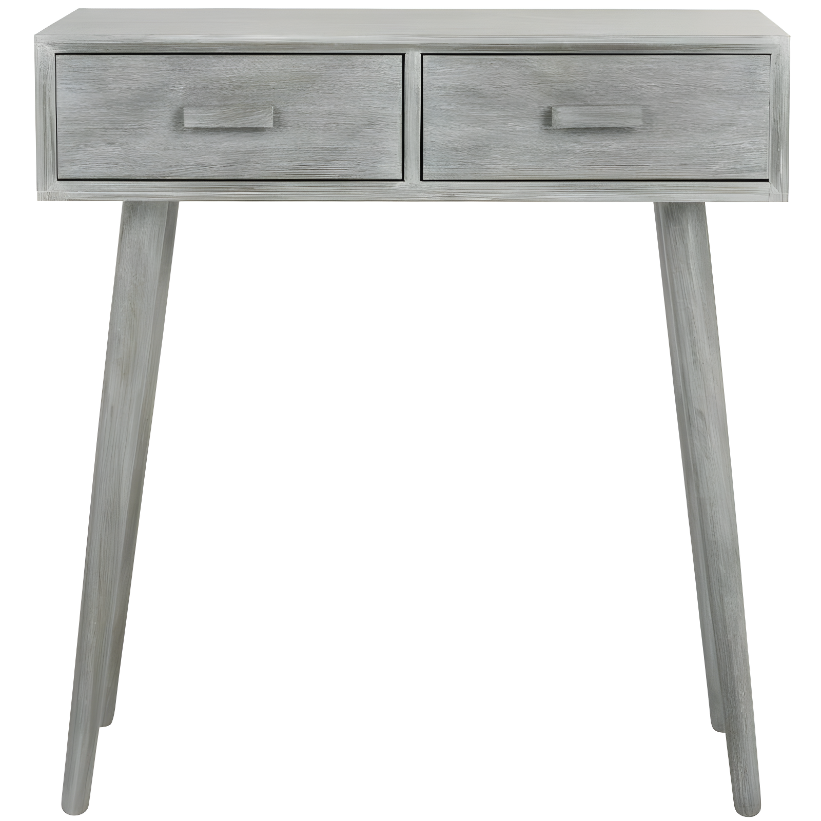 Transitional Slate Grey Rectangular 2-Drawer Console Table