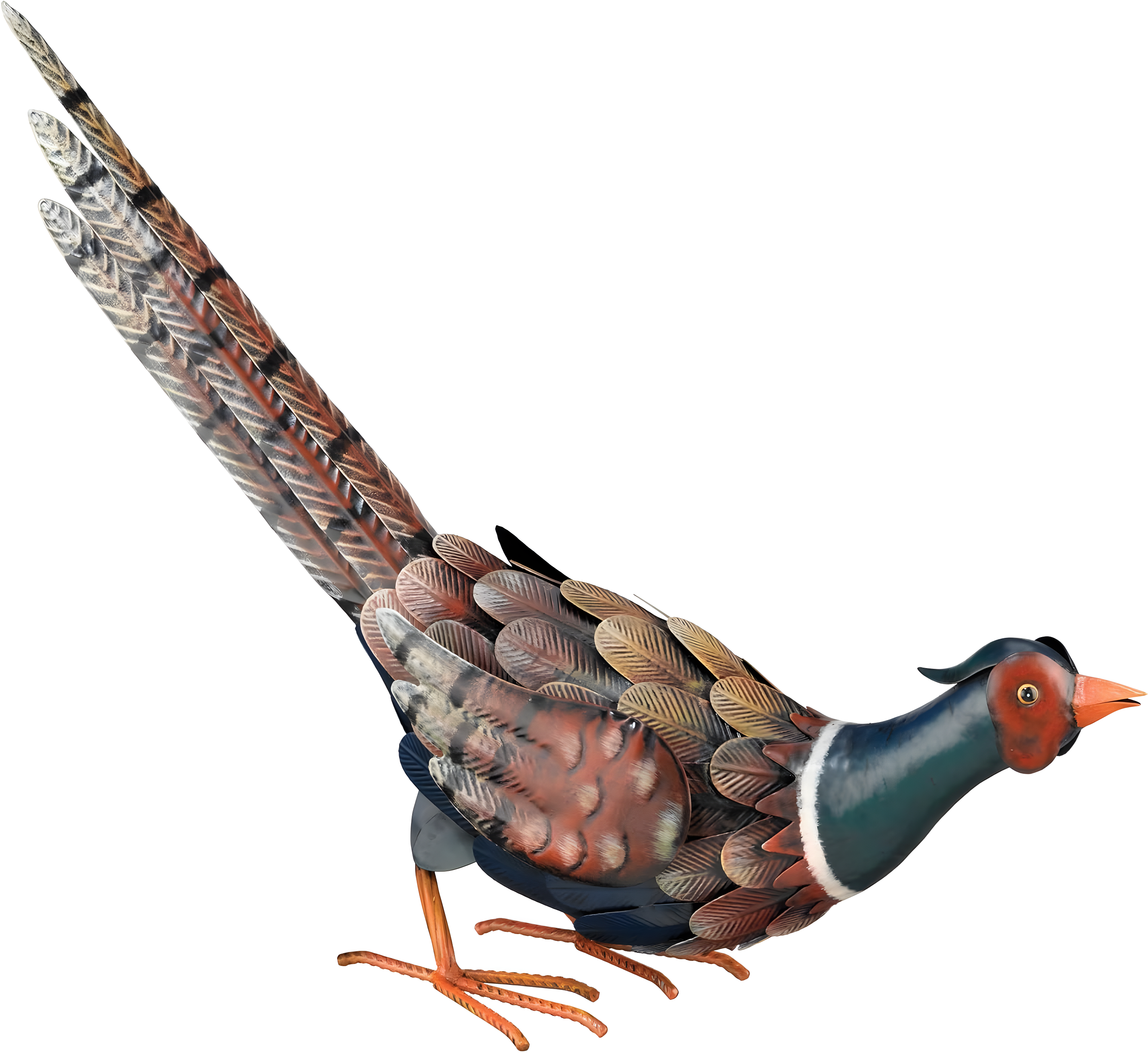 Hand-Painted Metal Pheasant Fall Decor, 24.5"