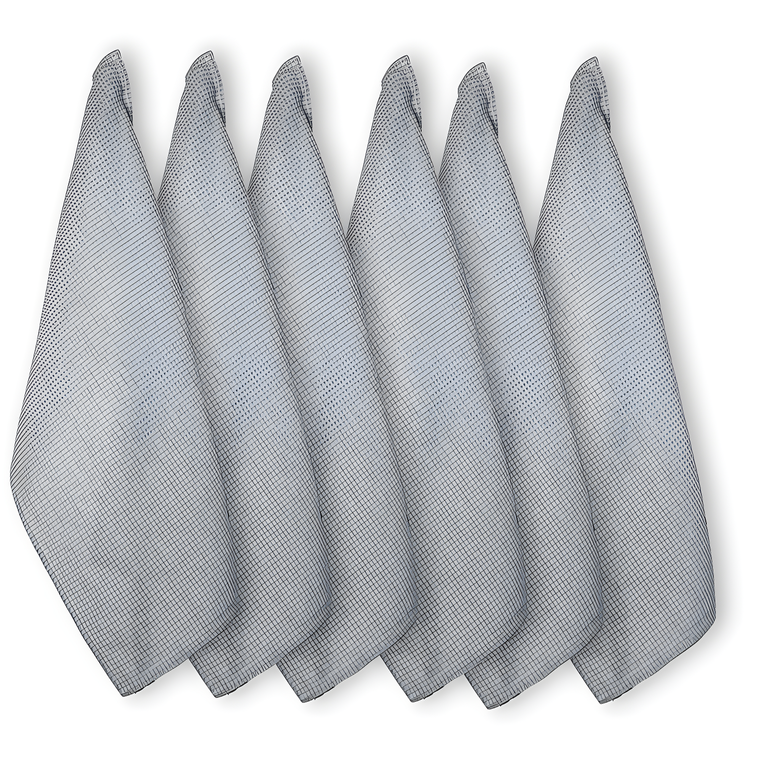 Gray and White Cotton Waffle Kitchen Towels Set of 6