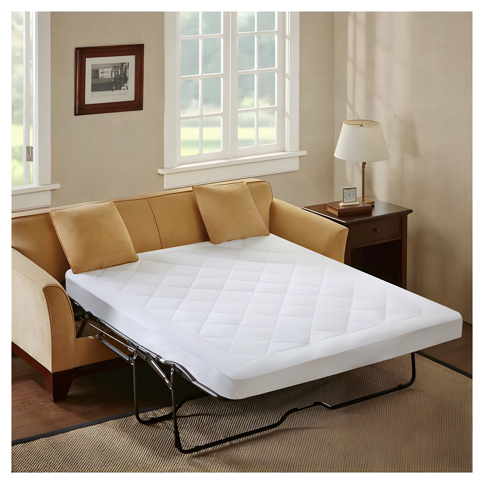 Amity Waterproof White Queen Sofa Bed Mattress Pad