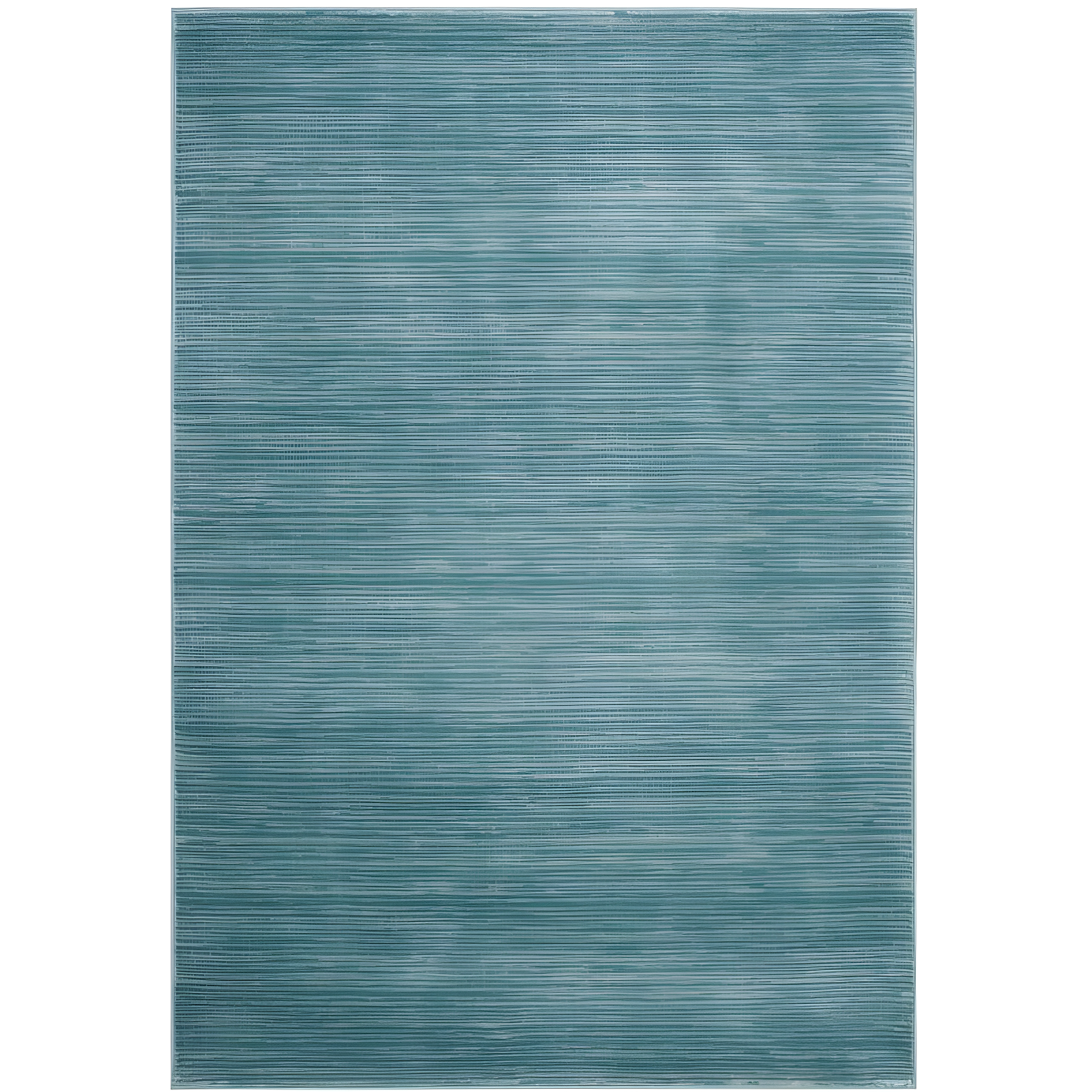 Aqua Teal Synthetic Low Pile Indoor Area Rug