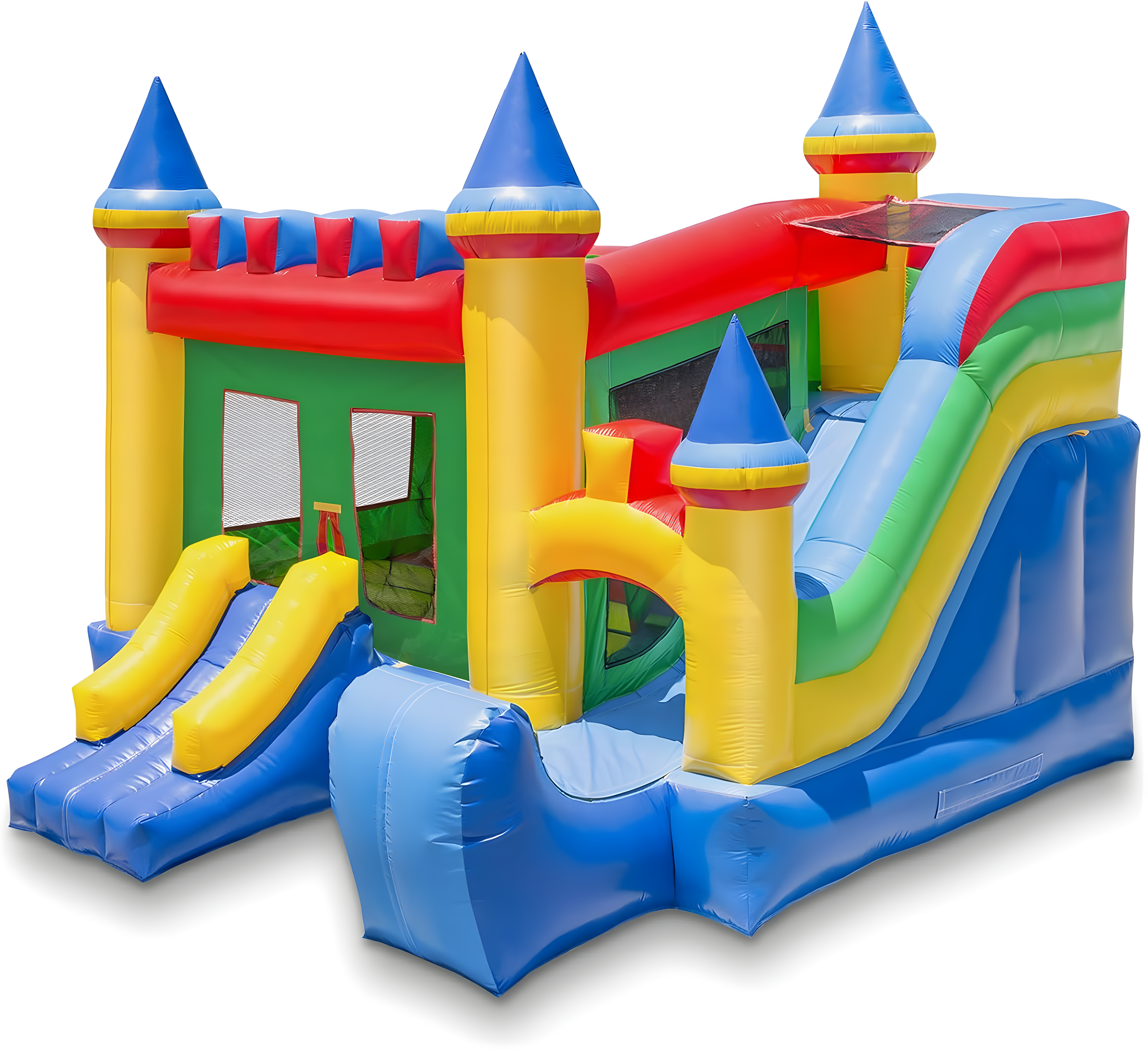 Commercial Grade Castle Bounce House with Dual Slides and Climbing Ramp