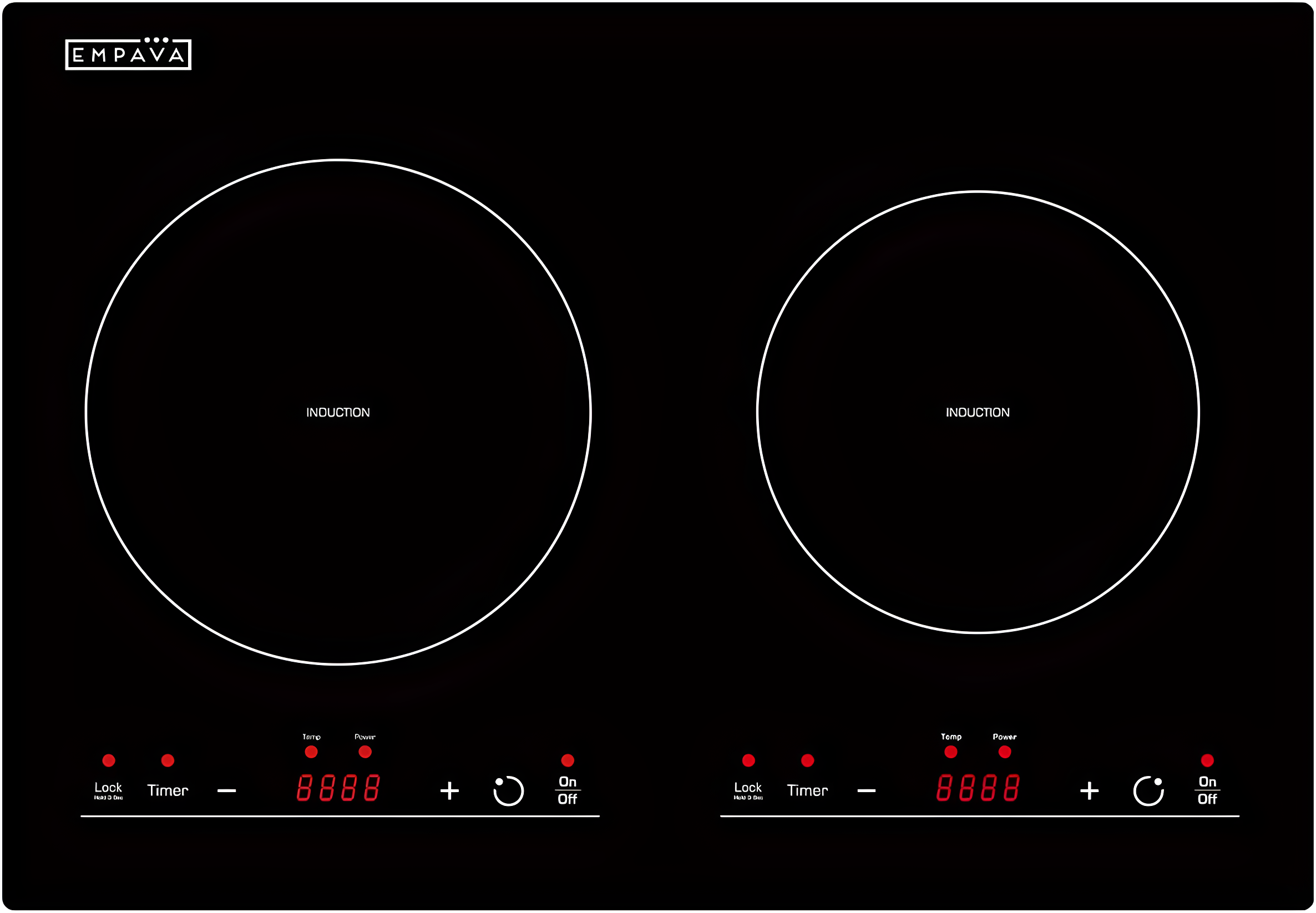 Empava 12 Inch Black Ceramic 2-Burner Induction Cooktop