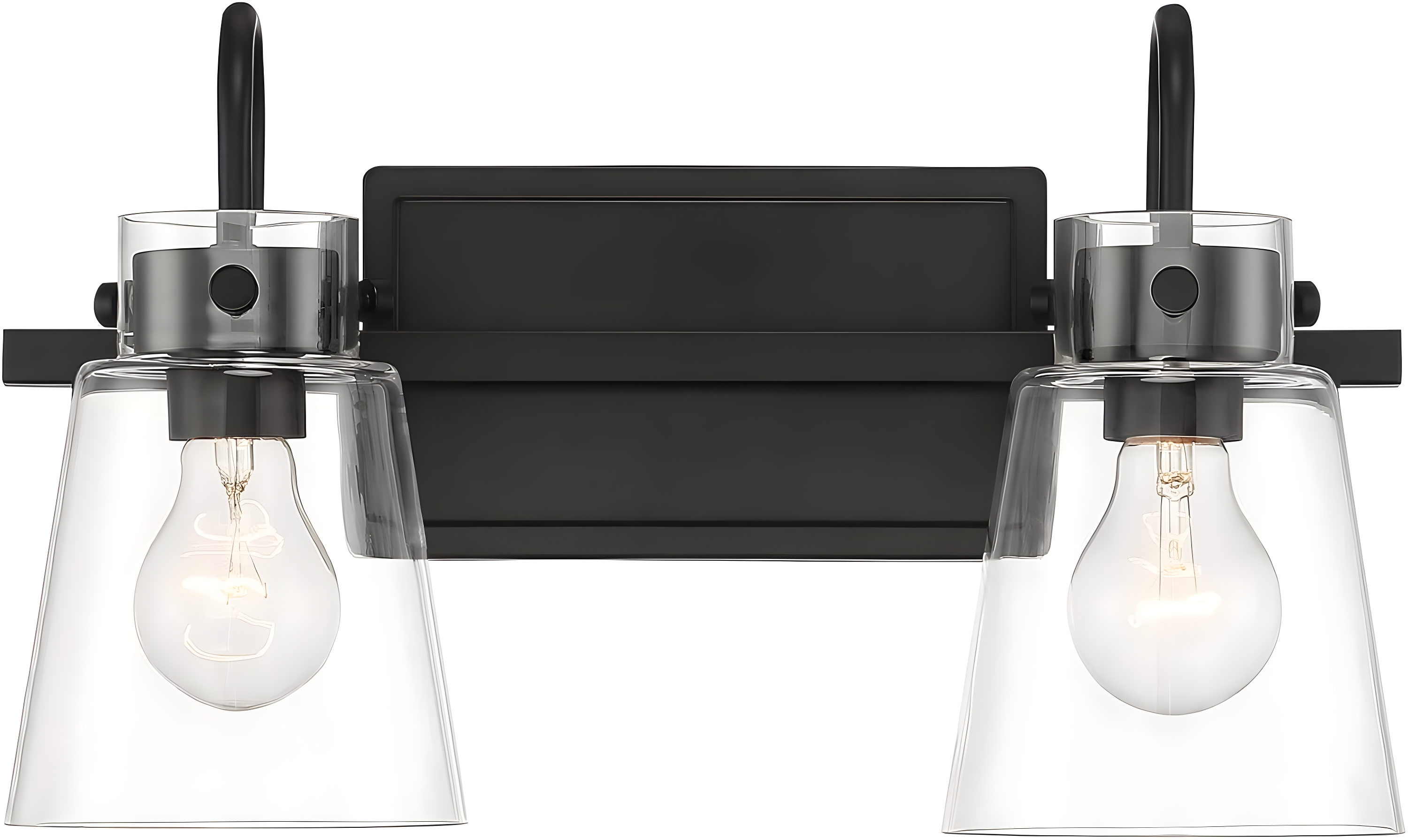 Inwood Minimal Chrome 2-Light Vanity with Clear Glass Shades