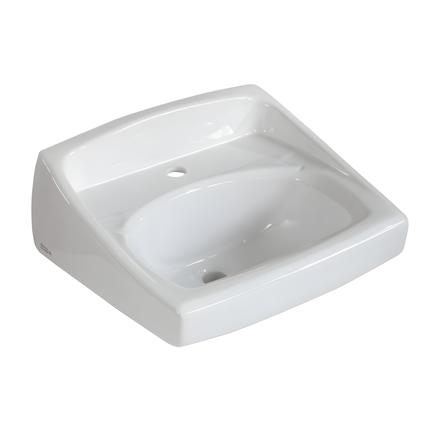 Lucerne White Ceramic Wall-Mount Rectangular Bathroom Sink