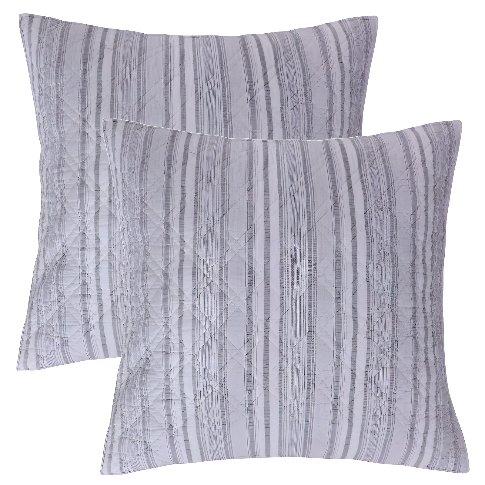 Winterland Gray and White Cotton Euro Sham Set