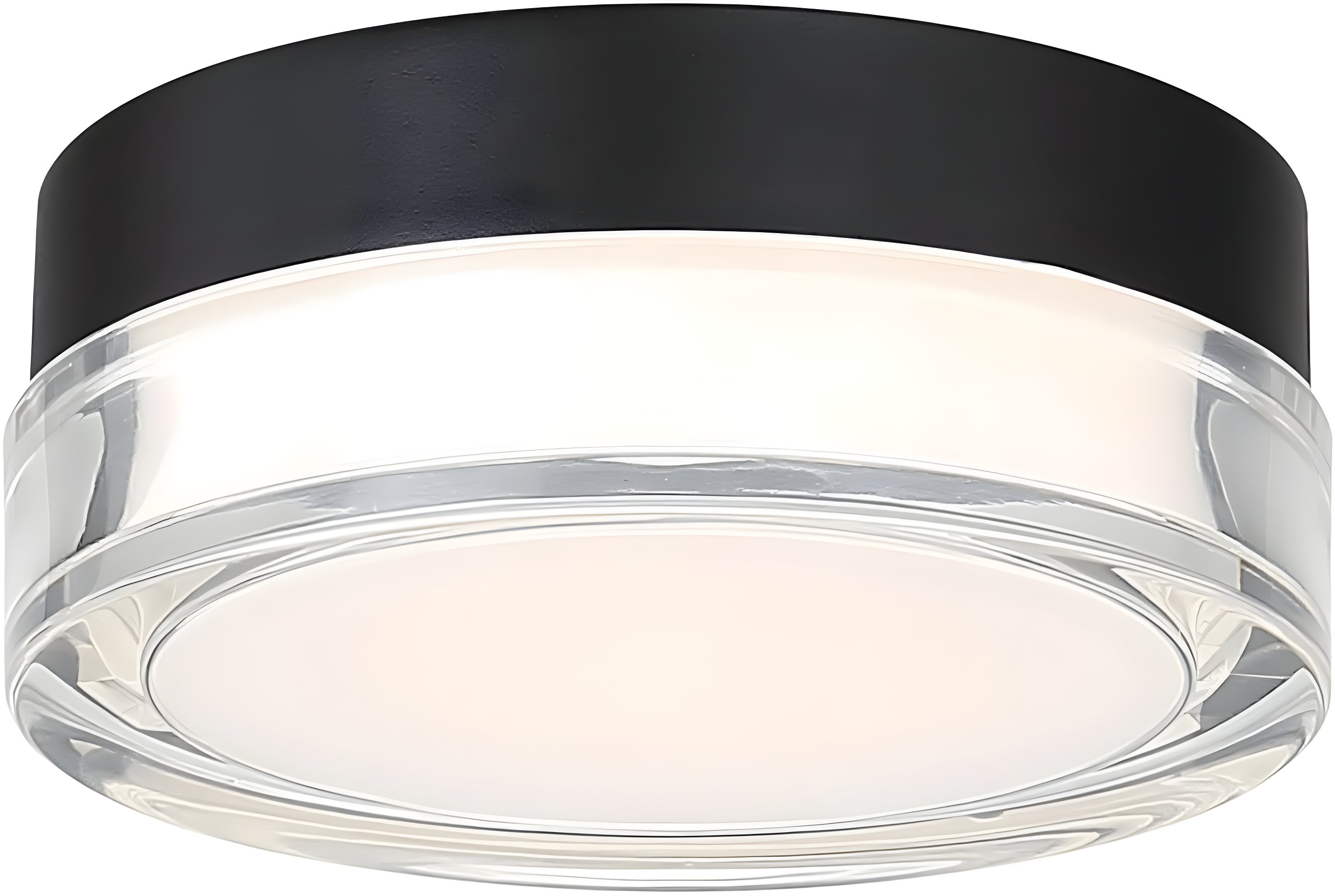 Black Glass 6.25" LED Flush Mount Light