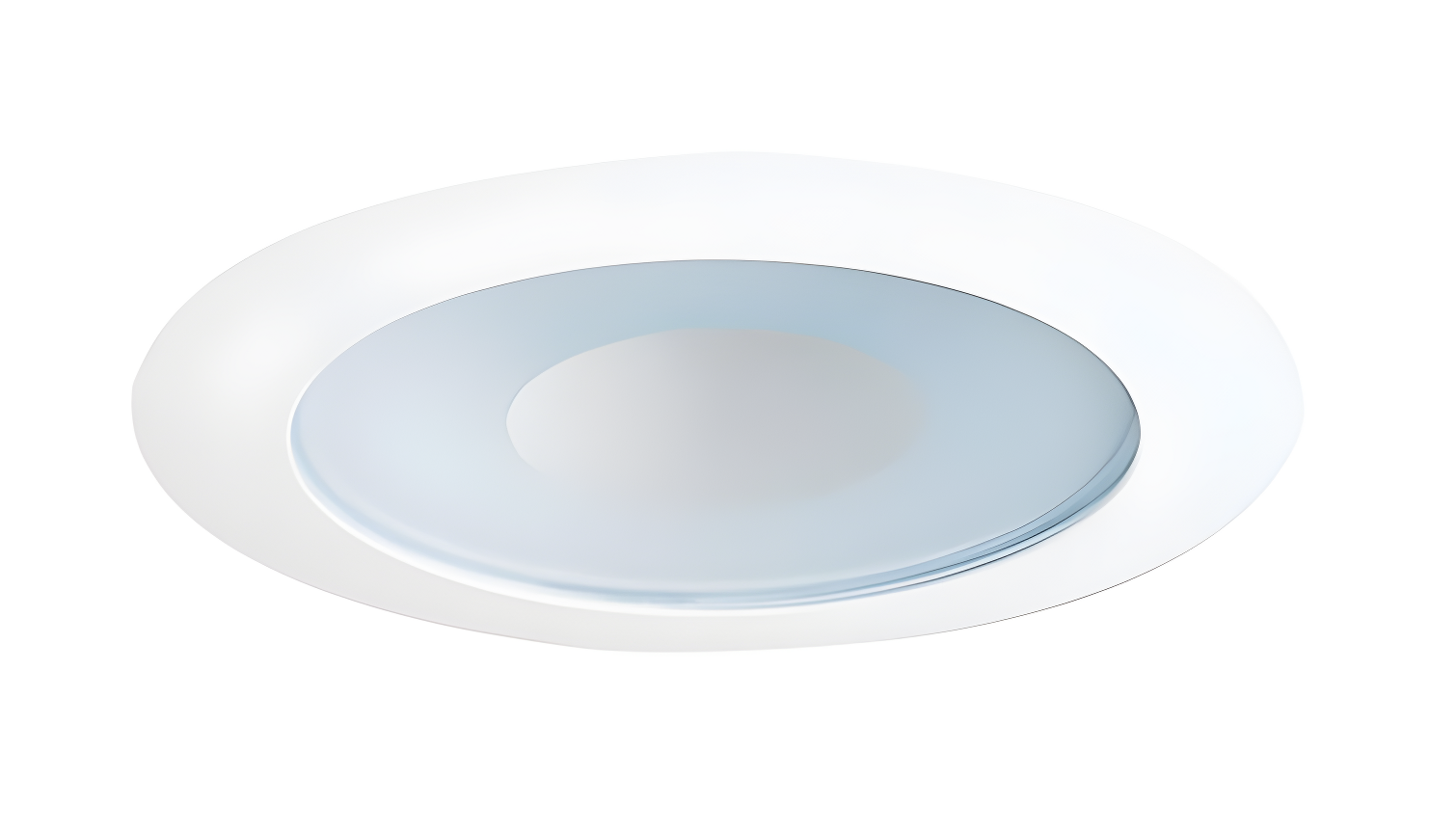 Sleek 4'' Gloss White Circular LED Recessed Shower Light with Frosted Glass