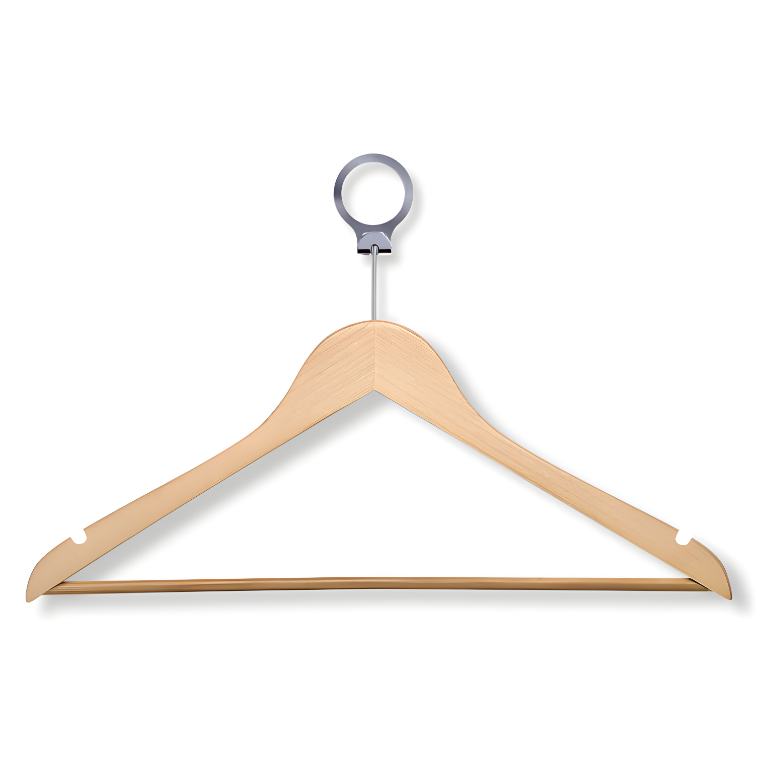 Maple Wood Hotel Suit Hangers with Circular Hook, 24-Pack