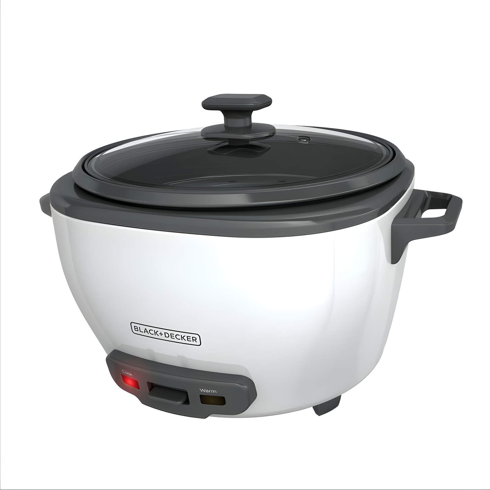 BLACK+DECKER 28-Cup White Rice Cooker with Steaming Basket