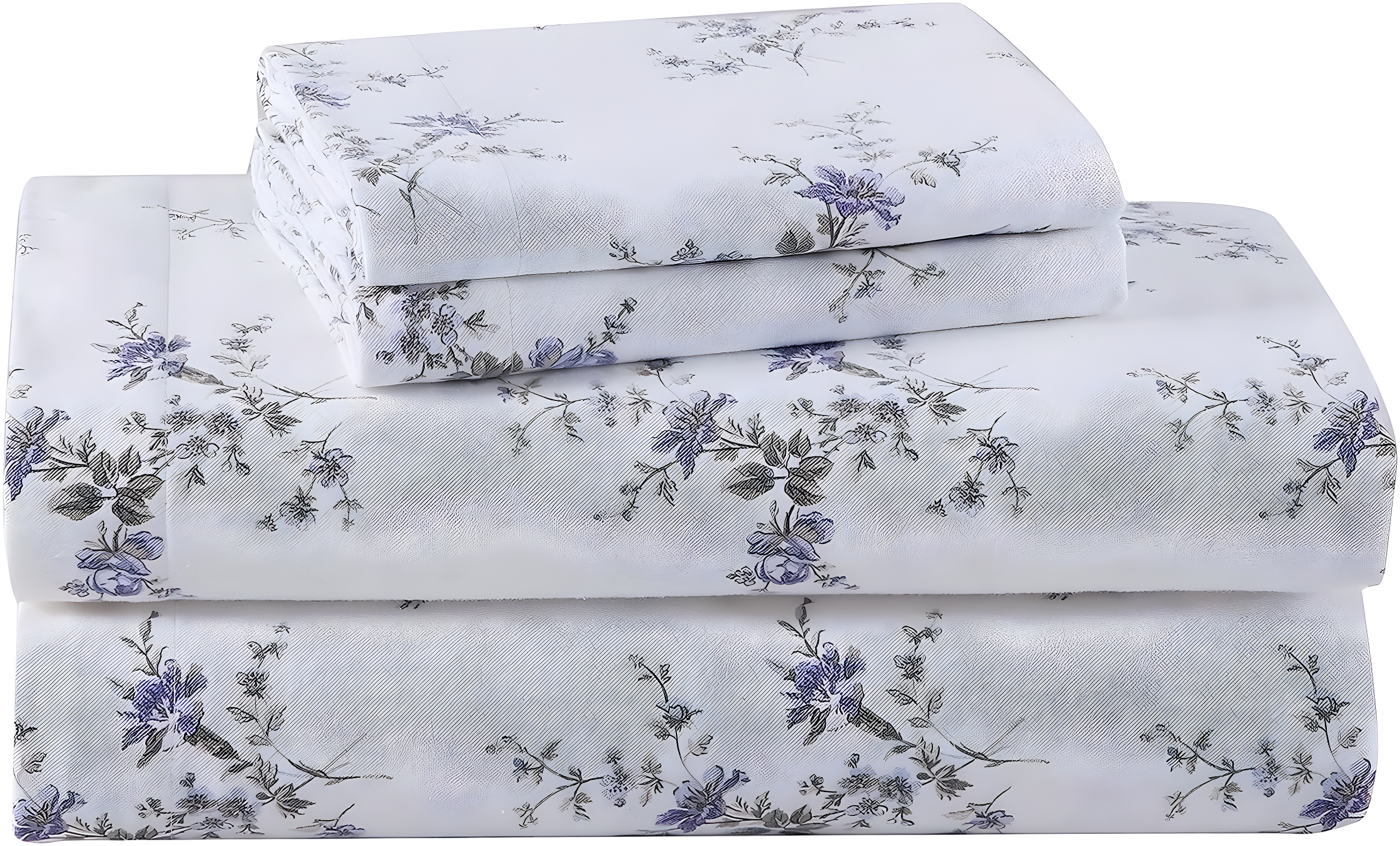 Jessika Lavender Floral Cotton Flannel Queen Sheet Set