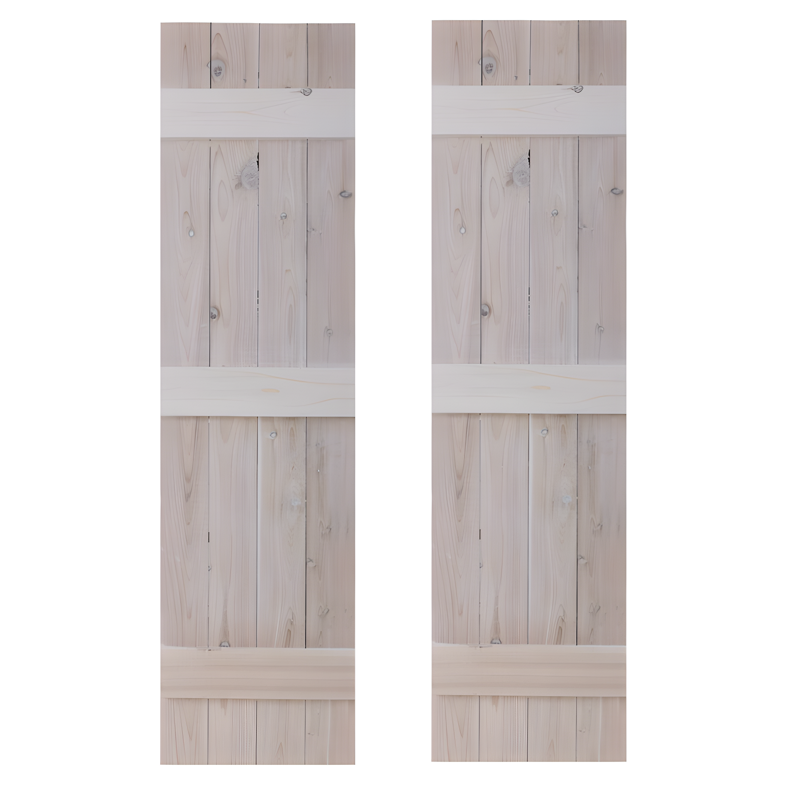 Whitewash Cedar Board and Batten Decorative Shutters, 48"