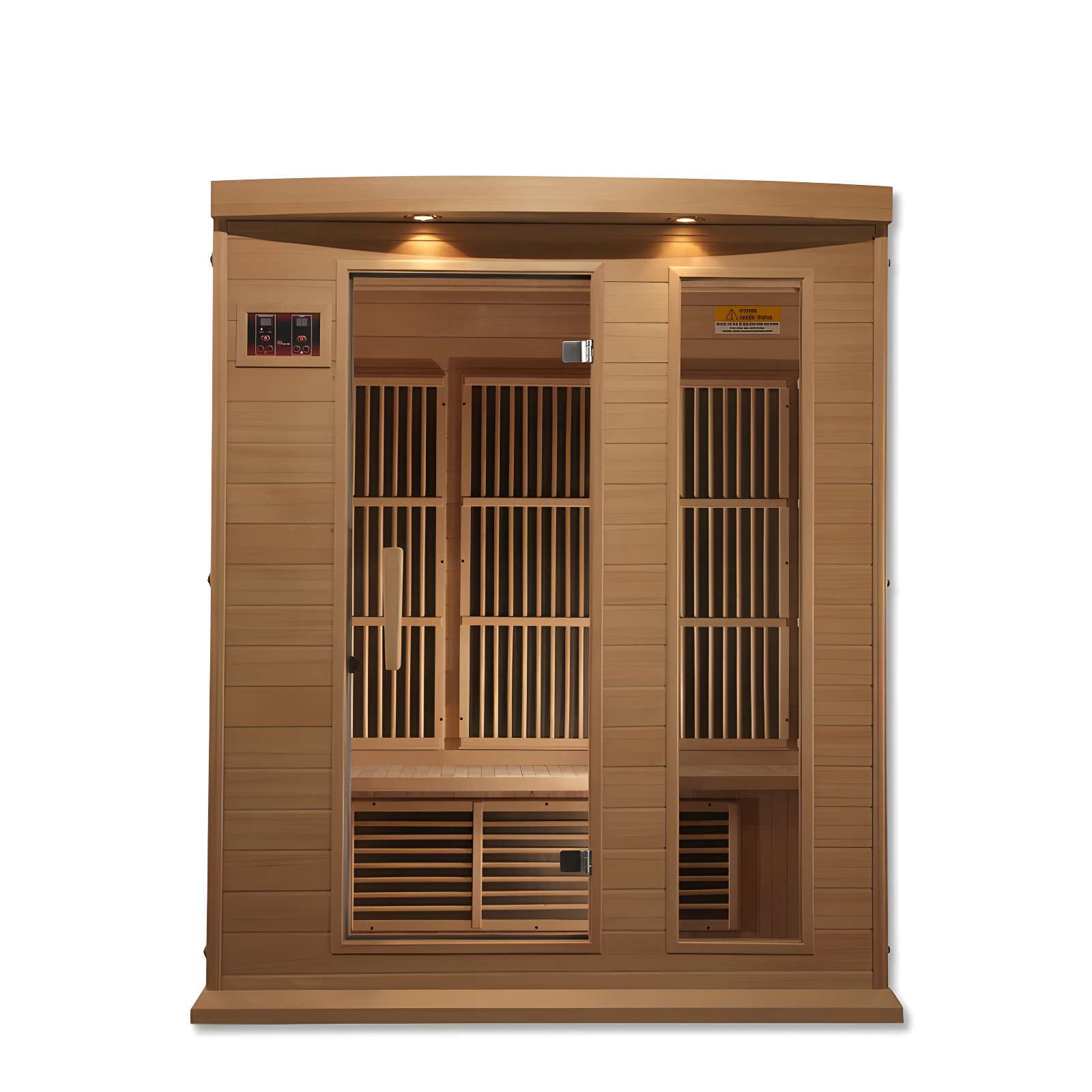 Natural Hemlock 3-Person Infrared Sauna with LED Lighting