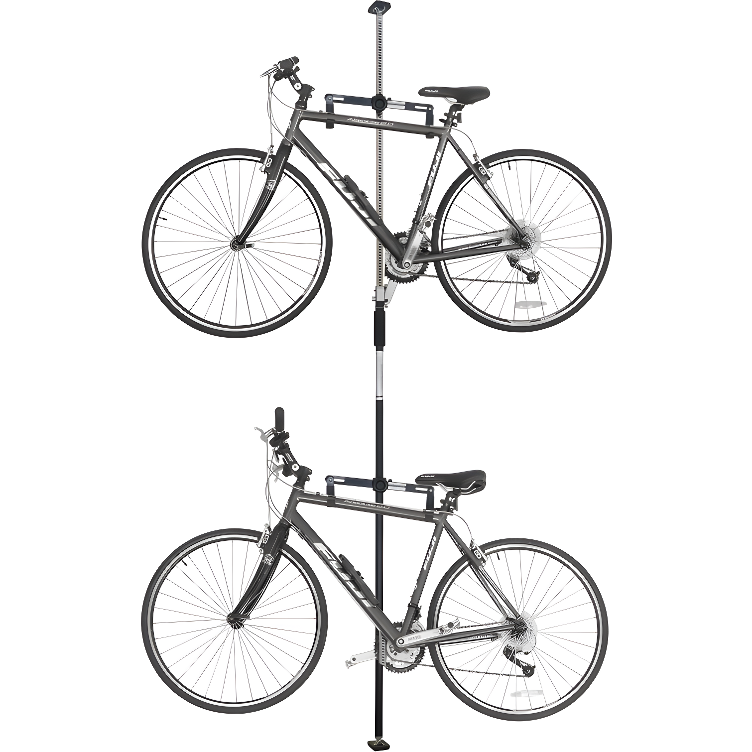 Black Adjustable Freestanding Dual Bike Storage Rack