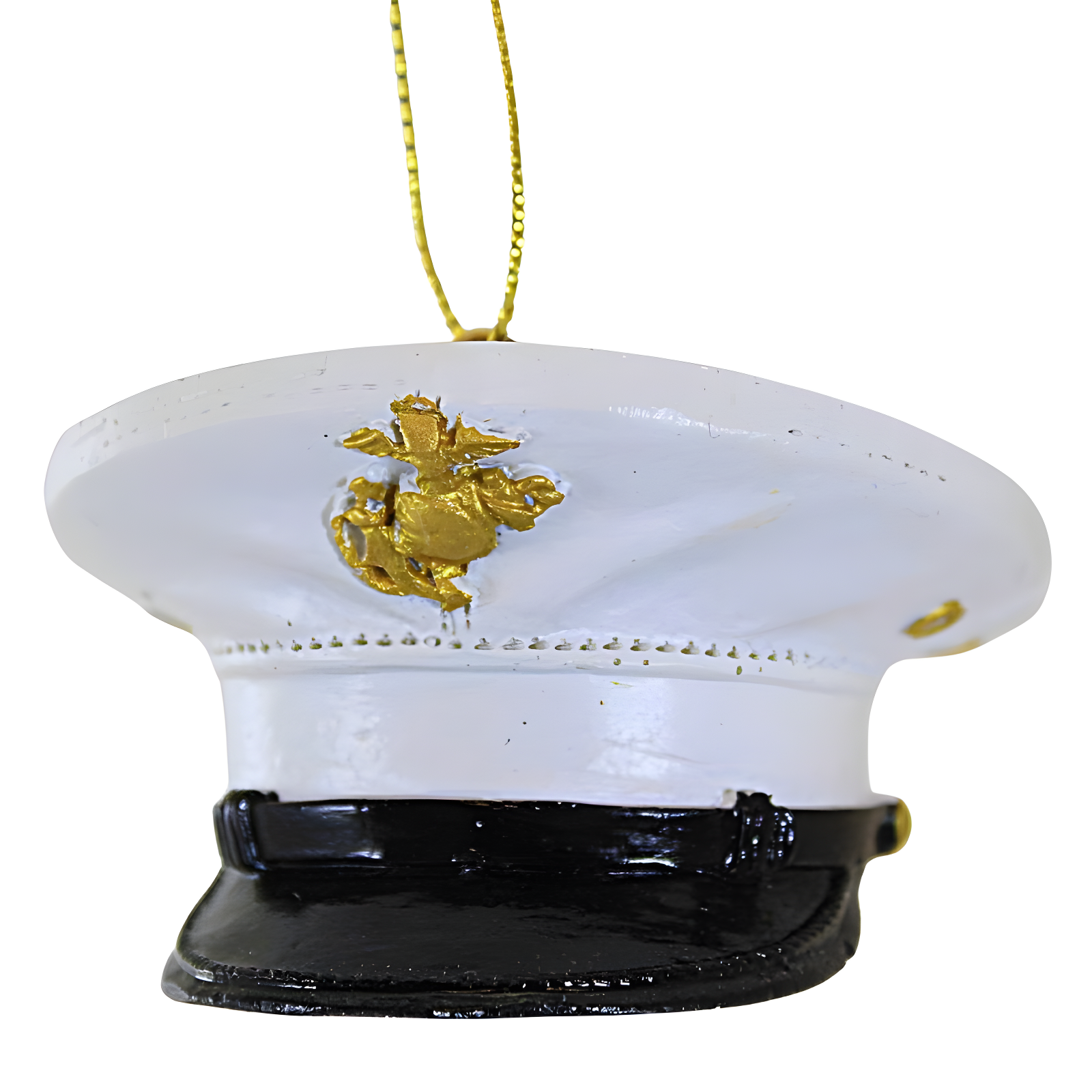 Marine Corps White and Black Resin Dress Hat Ornament