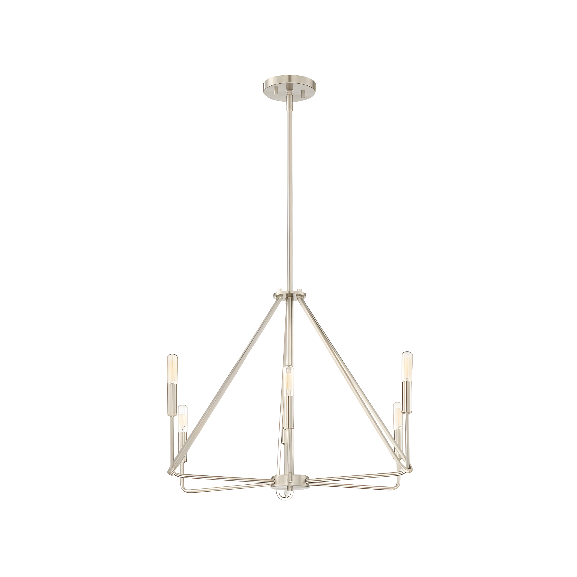 Satin Platinum 25" Modern Incandescent Chandelier