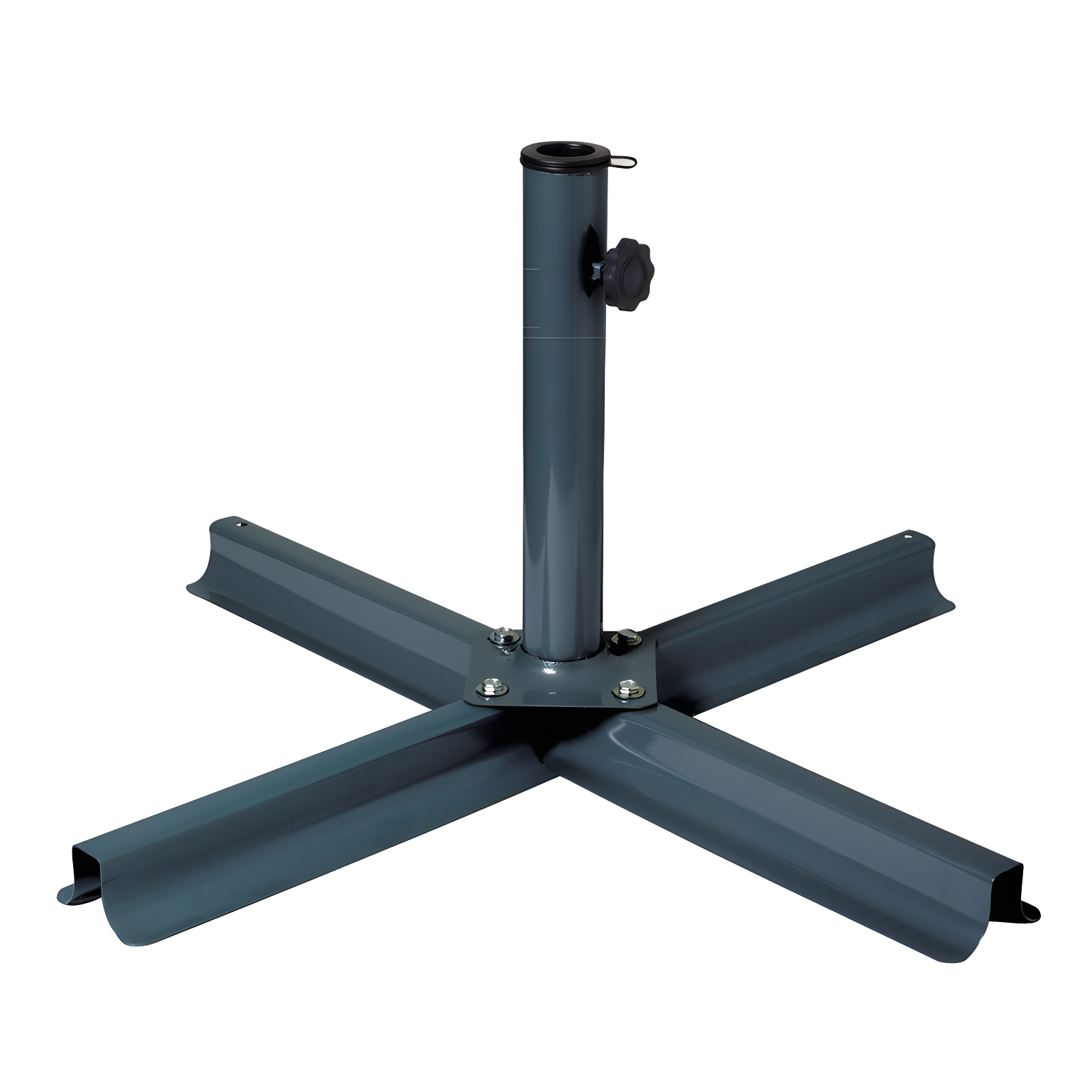 Gray Steel Outdoor Patio Umbrella Base Stand