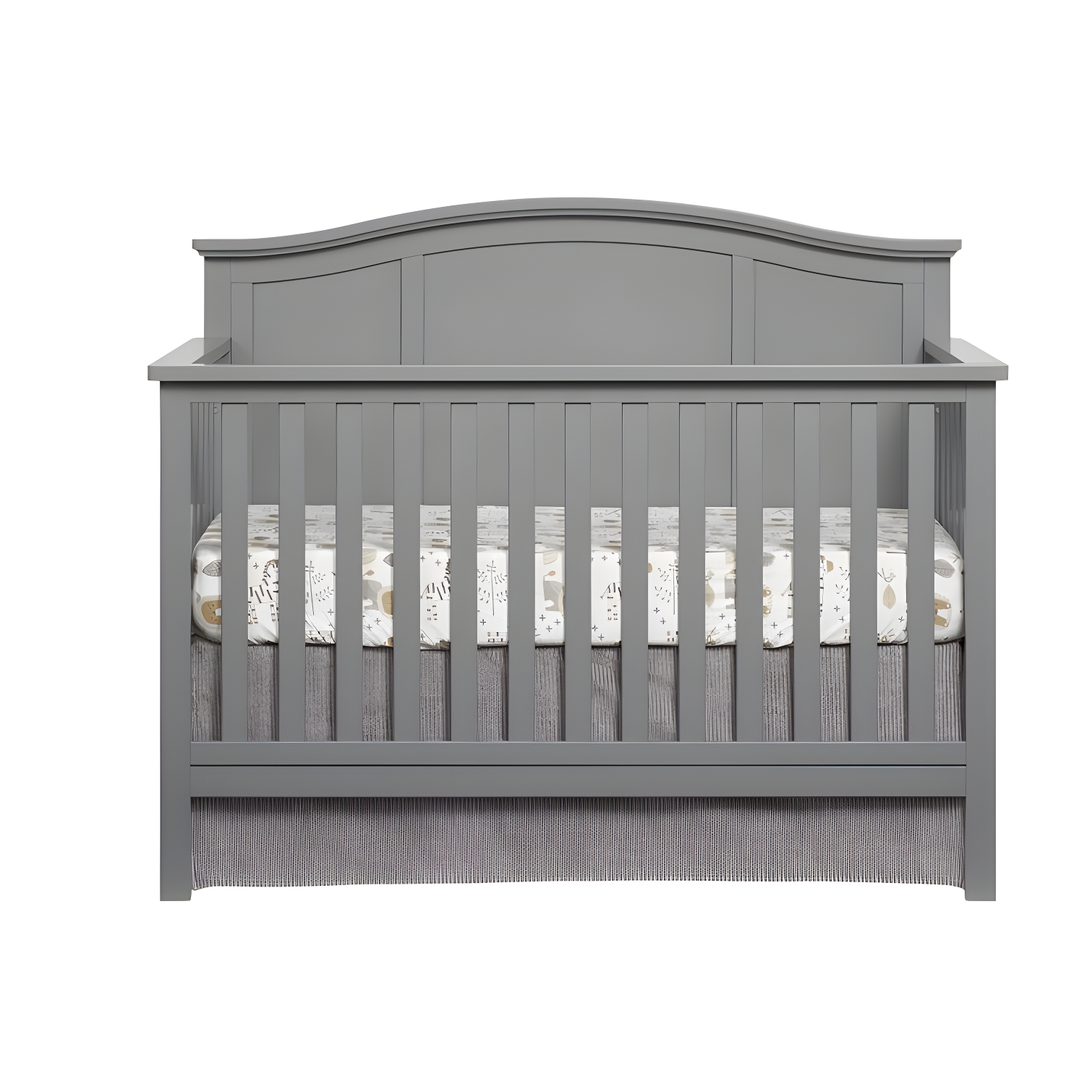 Dove Gray Wooden 4-in-1 Convertible Baby Crib