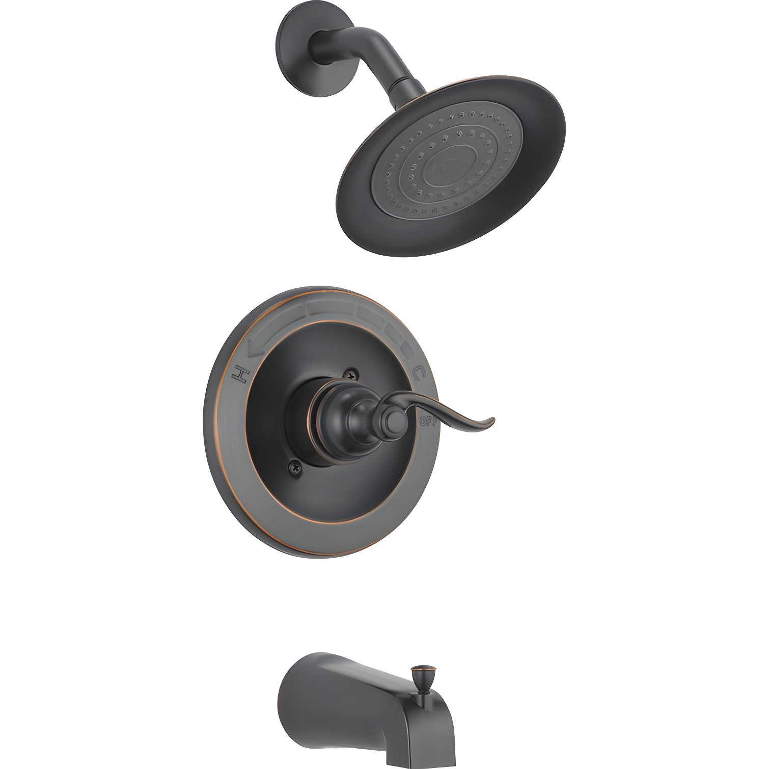 Oil Rubbed Bronze Wall Mounted Tub and Shower Faucet Set