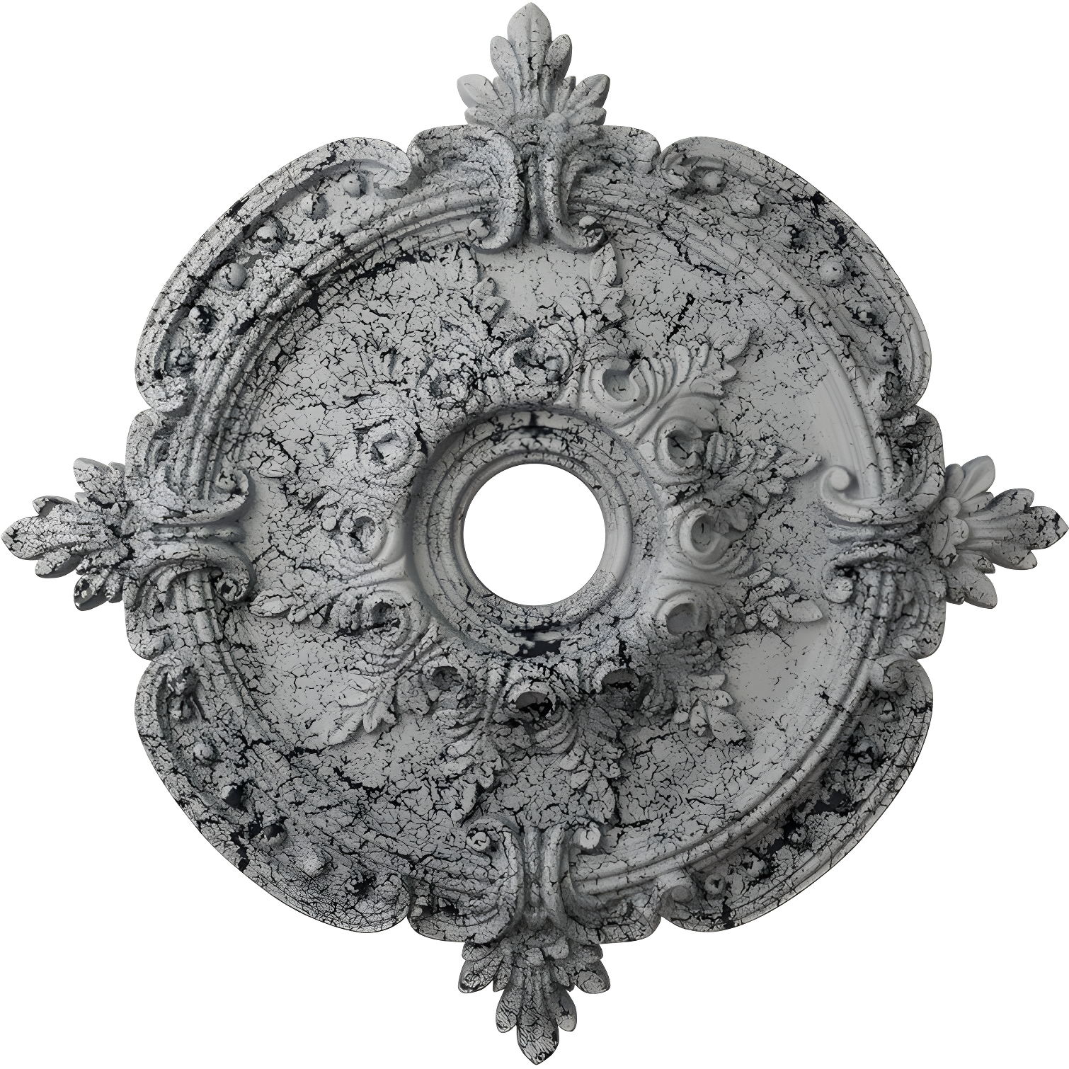 Benson Ultra Pure White Crackle Ceiling Medallion