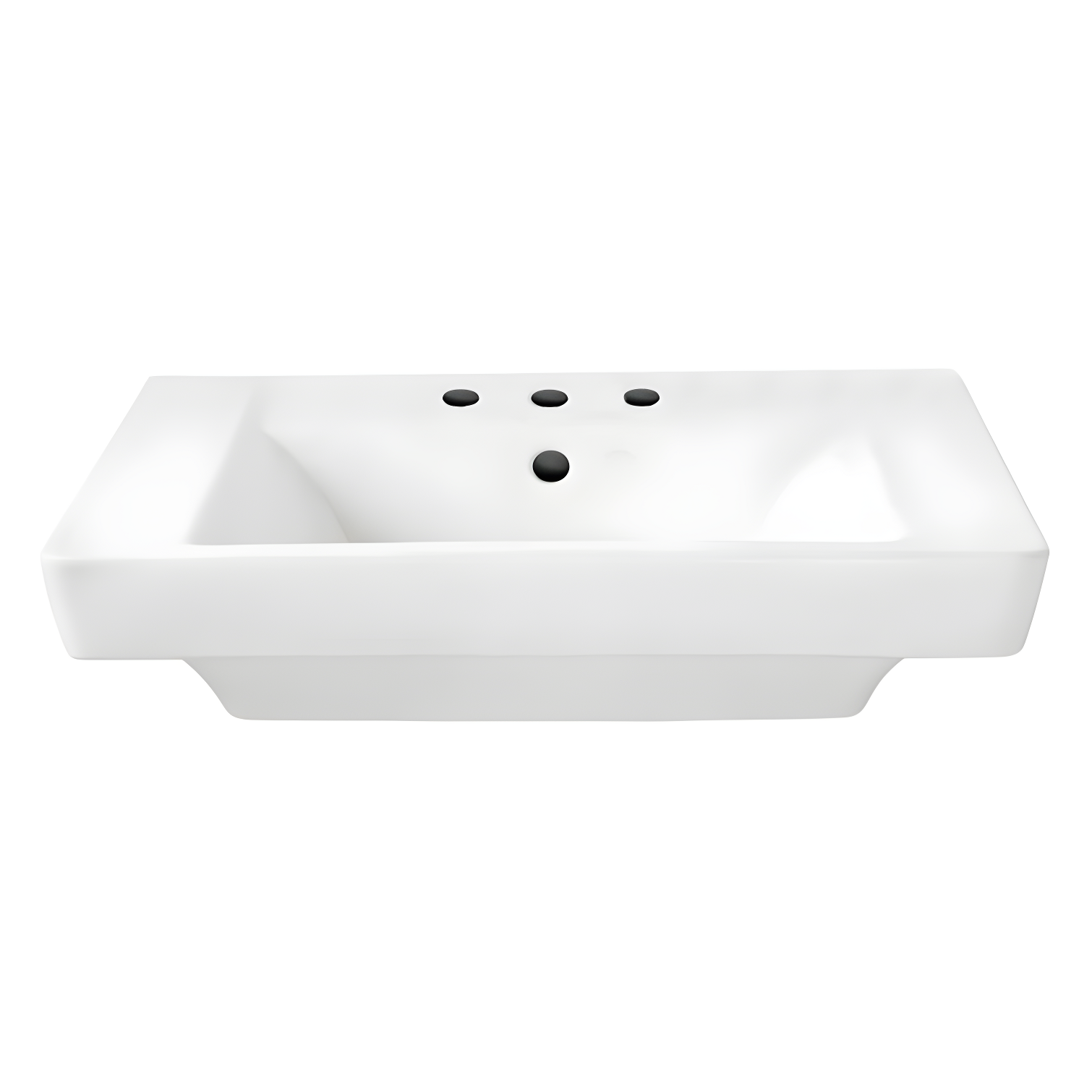 White Vitreous China Rectangular Pedestal Bathroom Sink