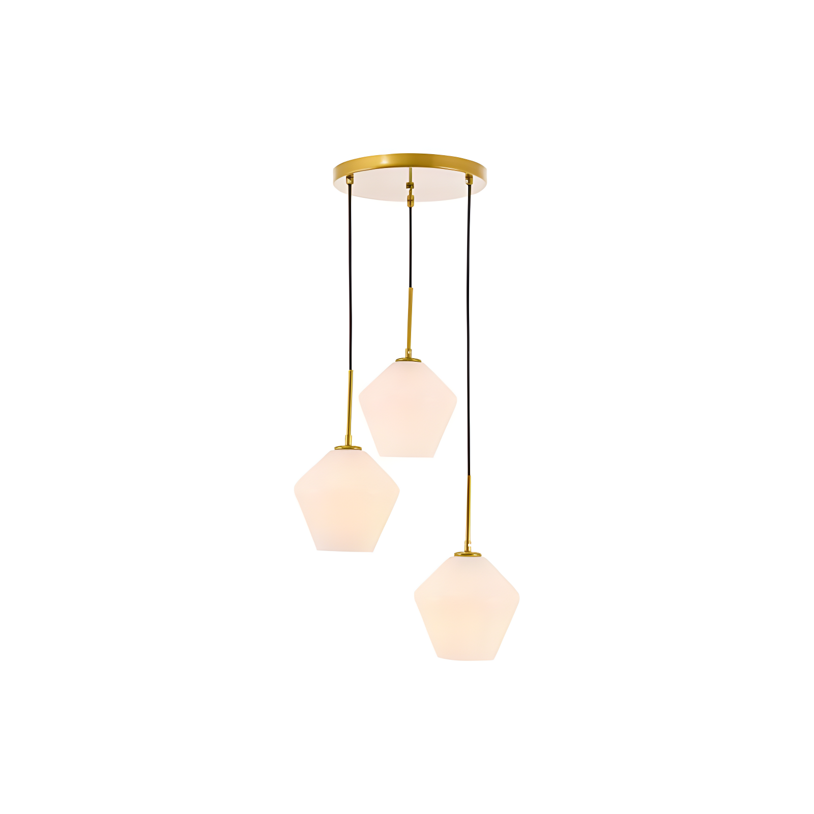 Modern Brass and Frosted White Glass Pendant Light