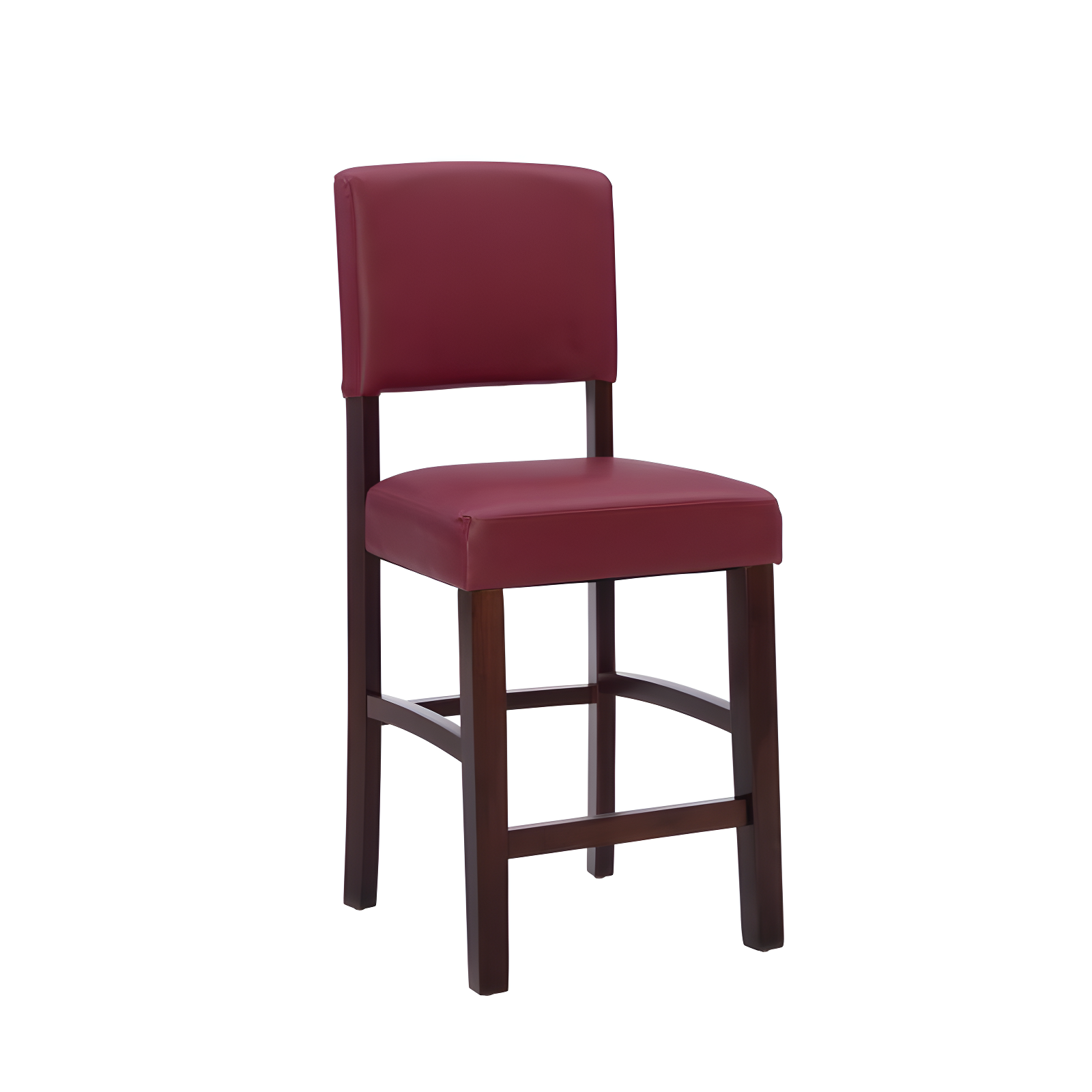 Monaco 24" Red Faux Leather and Wood Counter Stool