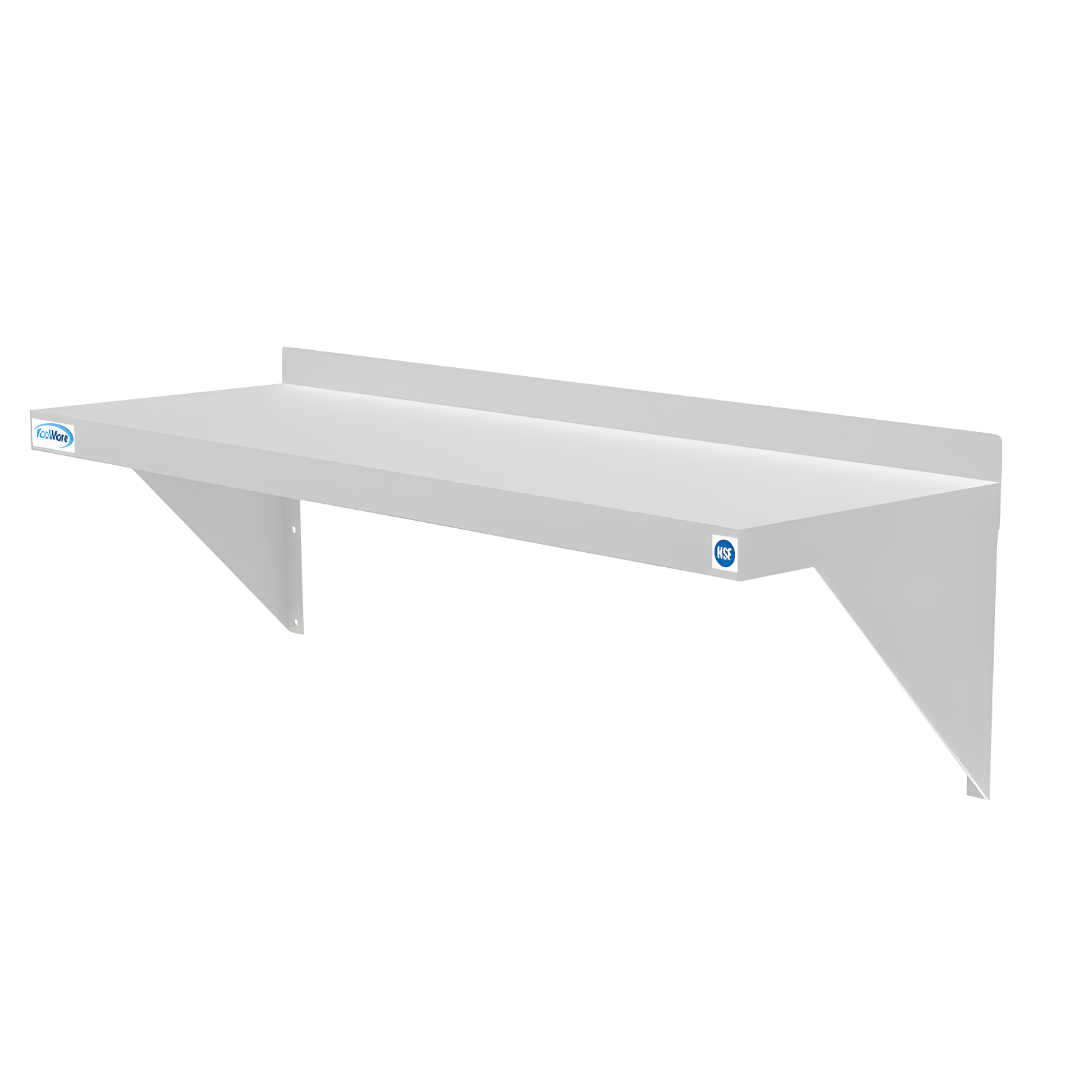 Heavy-Duty Stainless Steel Wall Shelf with Brackets