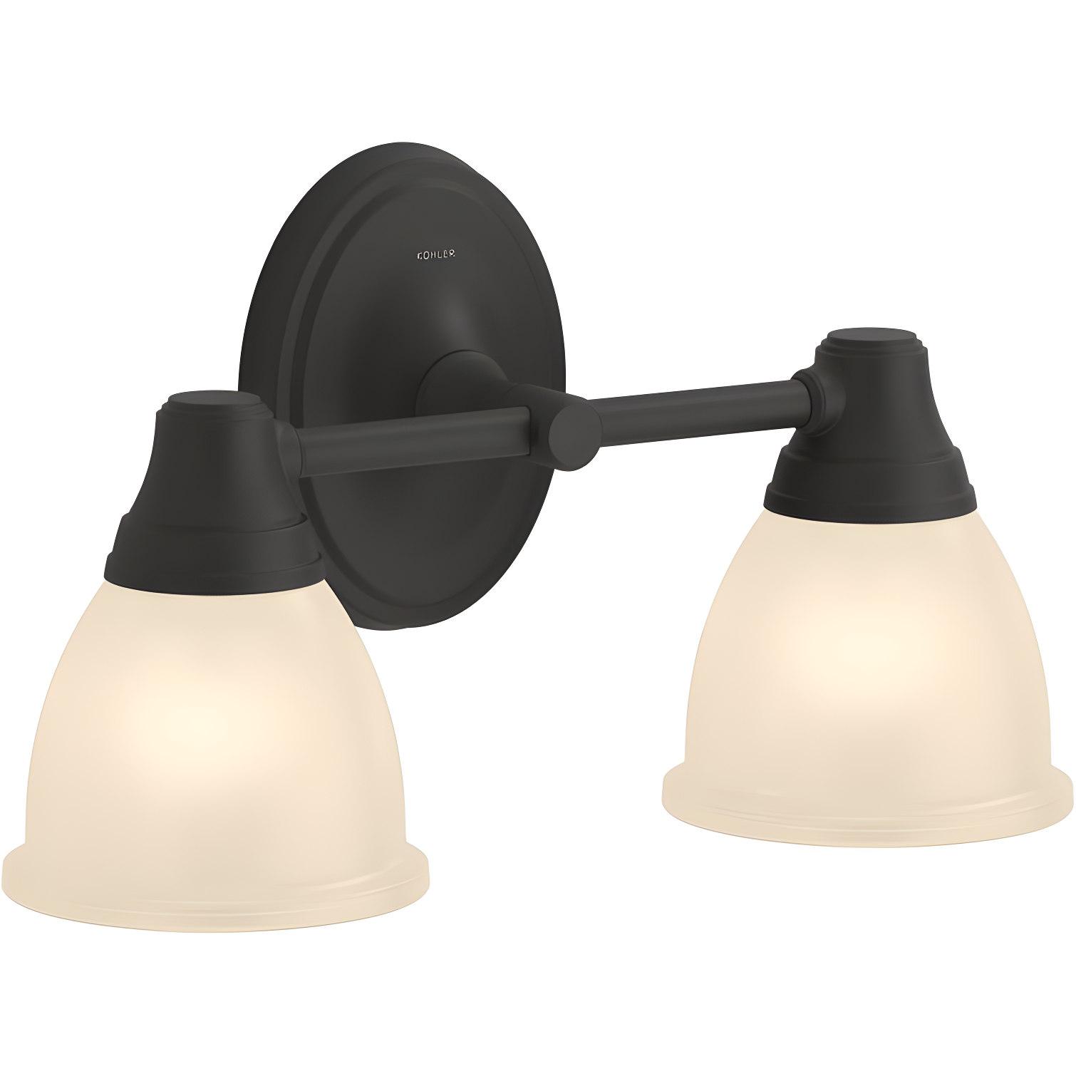 Matte Black Dual Frosted Glass Bathroom Vanity Light